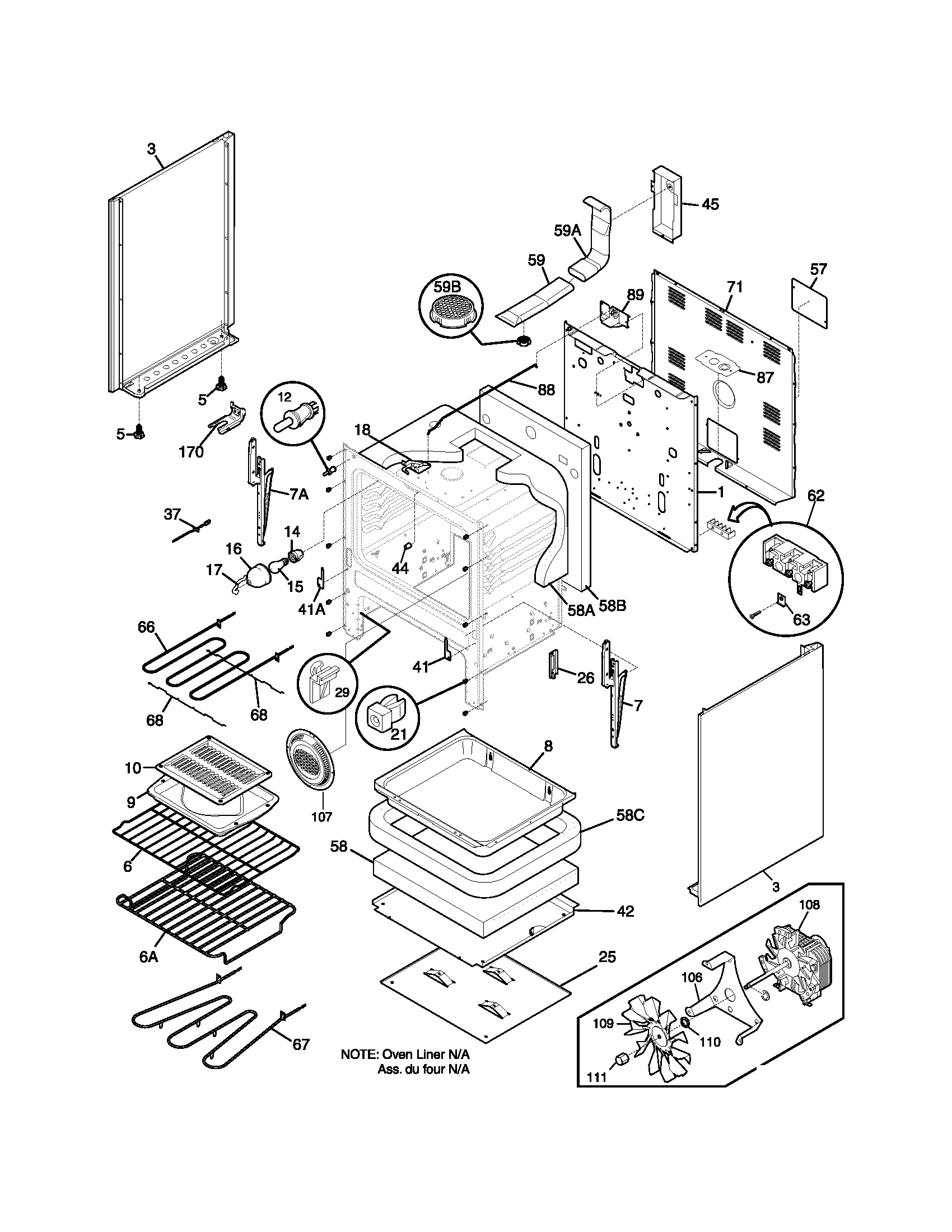 Frigidaire GLEF378CSC body diagram