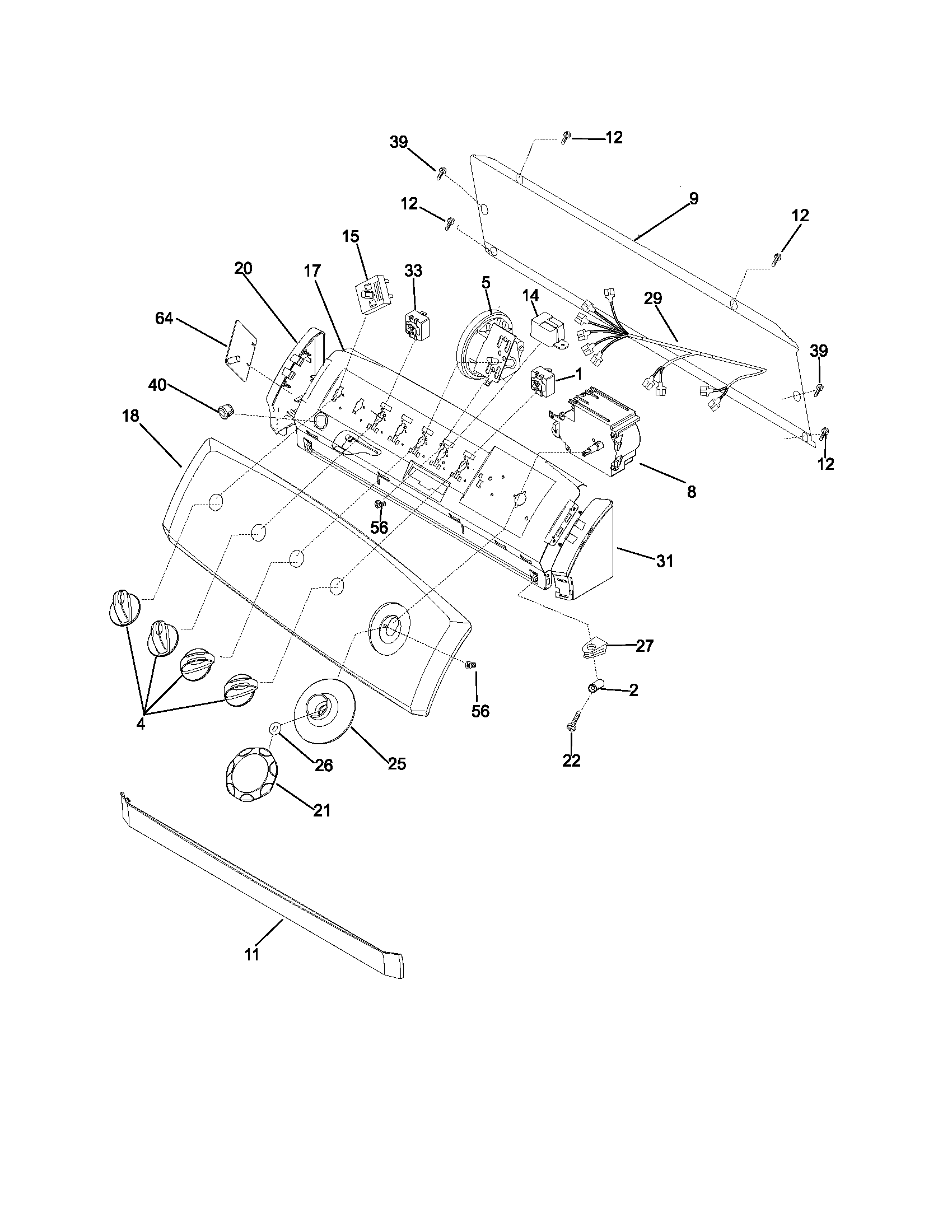Frigidaire GSWS9719AS1 control panel diagram