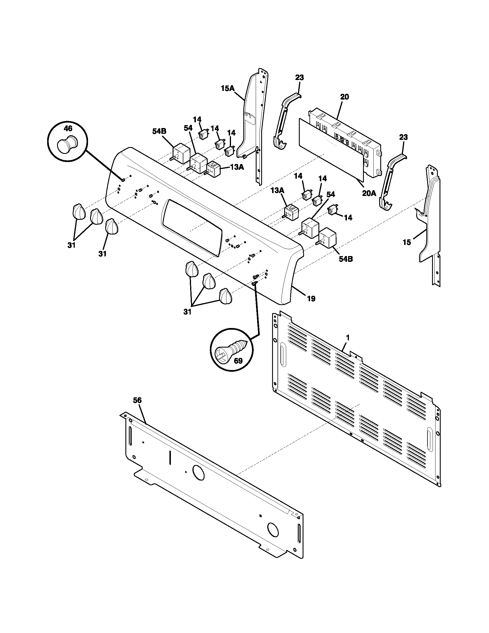 Frigidaire FEFL89CCB backguard diagram