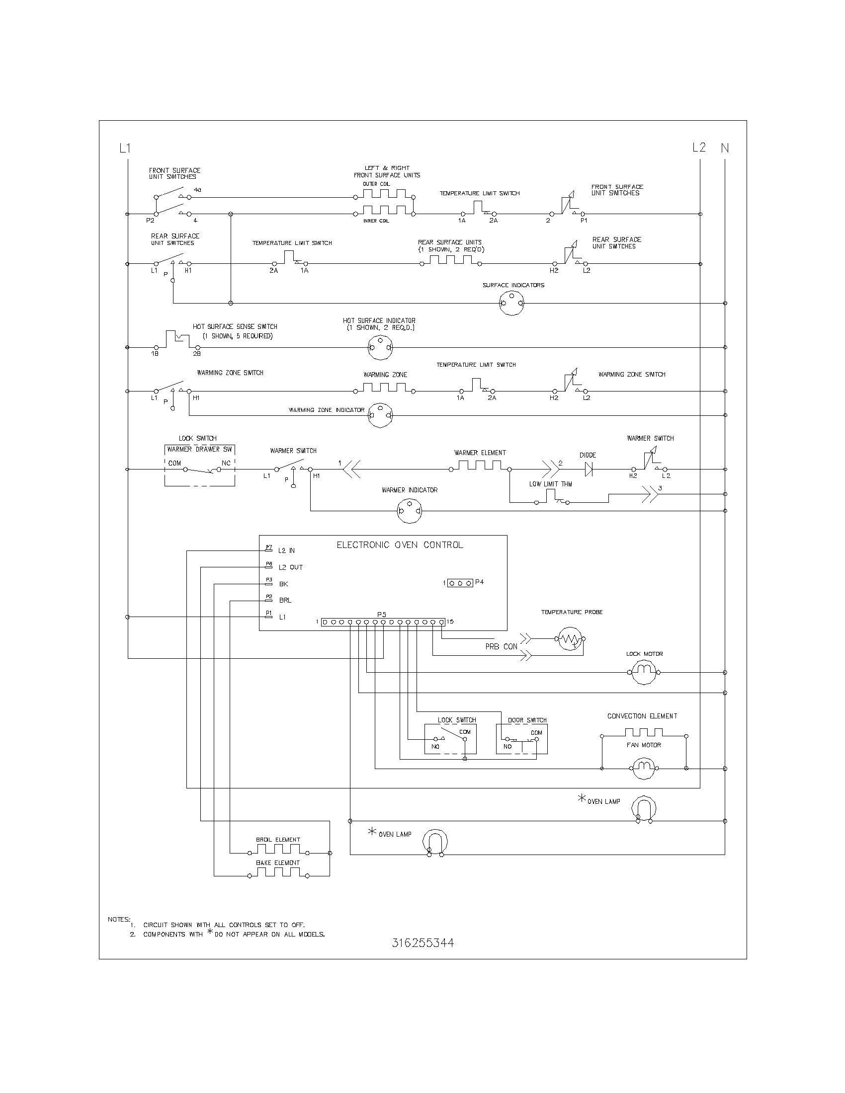 Frigidaire FEFL89CCB wiring schematic diagram