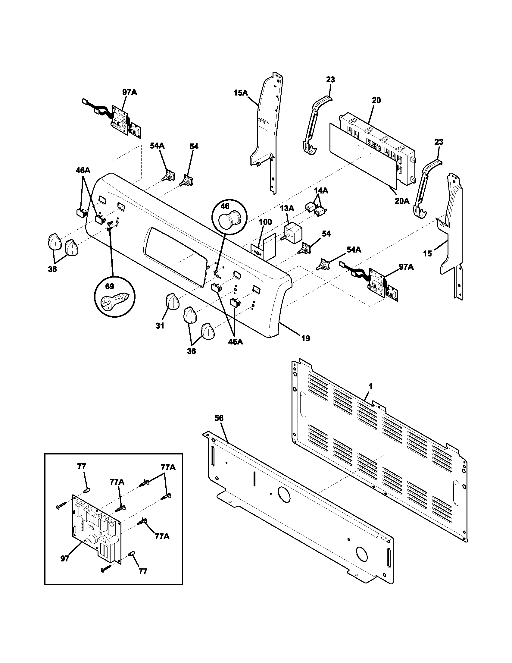 Frigidaire GLEF396CQC backguard diagram