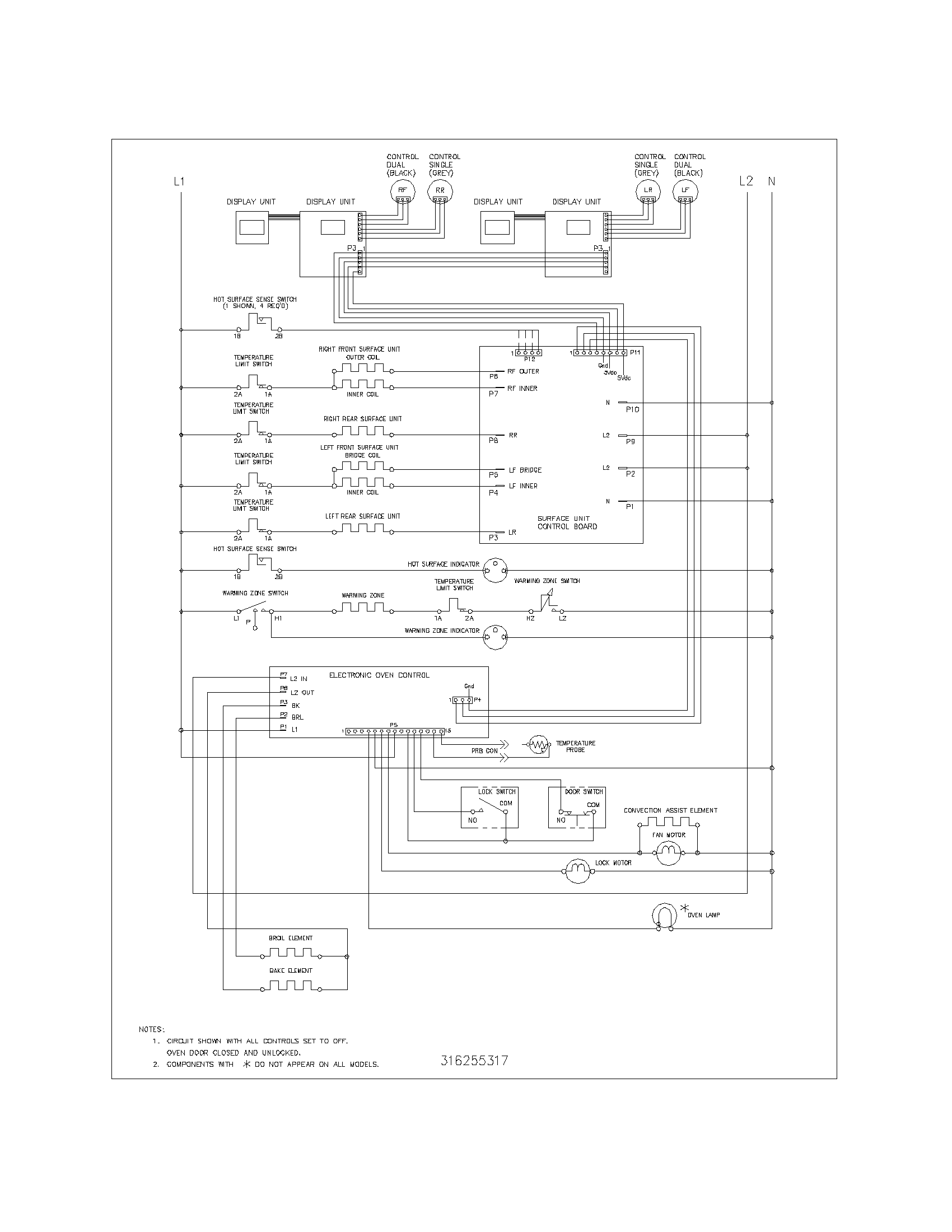 Frigidaire GLEF396CQC wiring schematic diagram