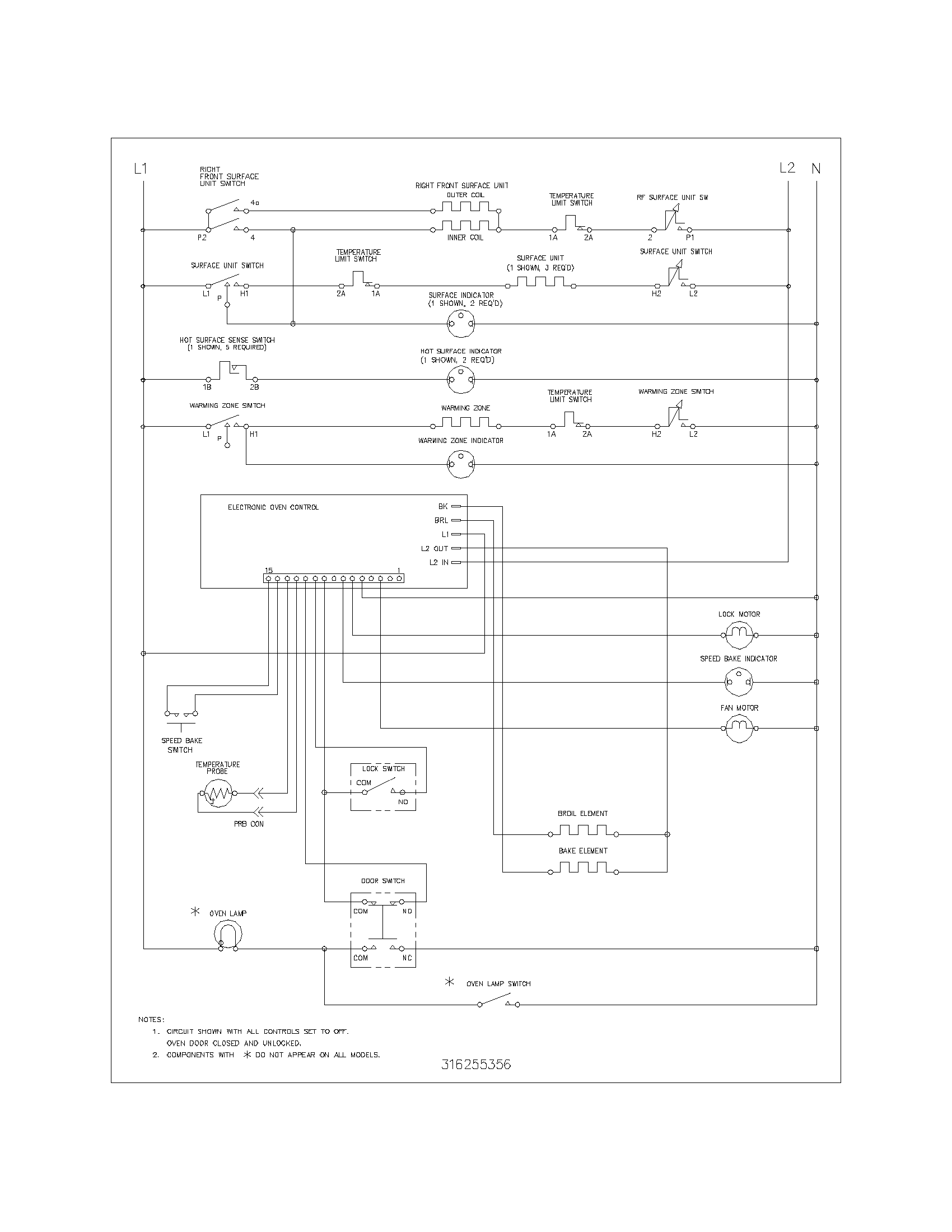Frigidaire GLEFS77CBC wiring schematic diagram