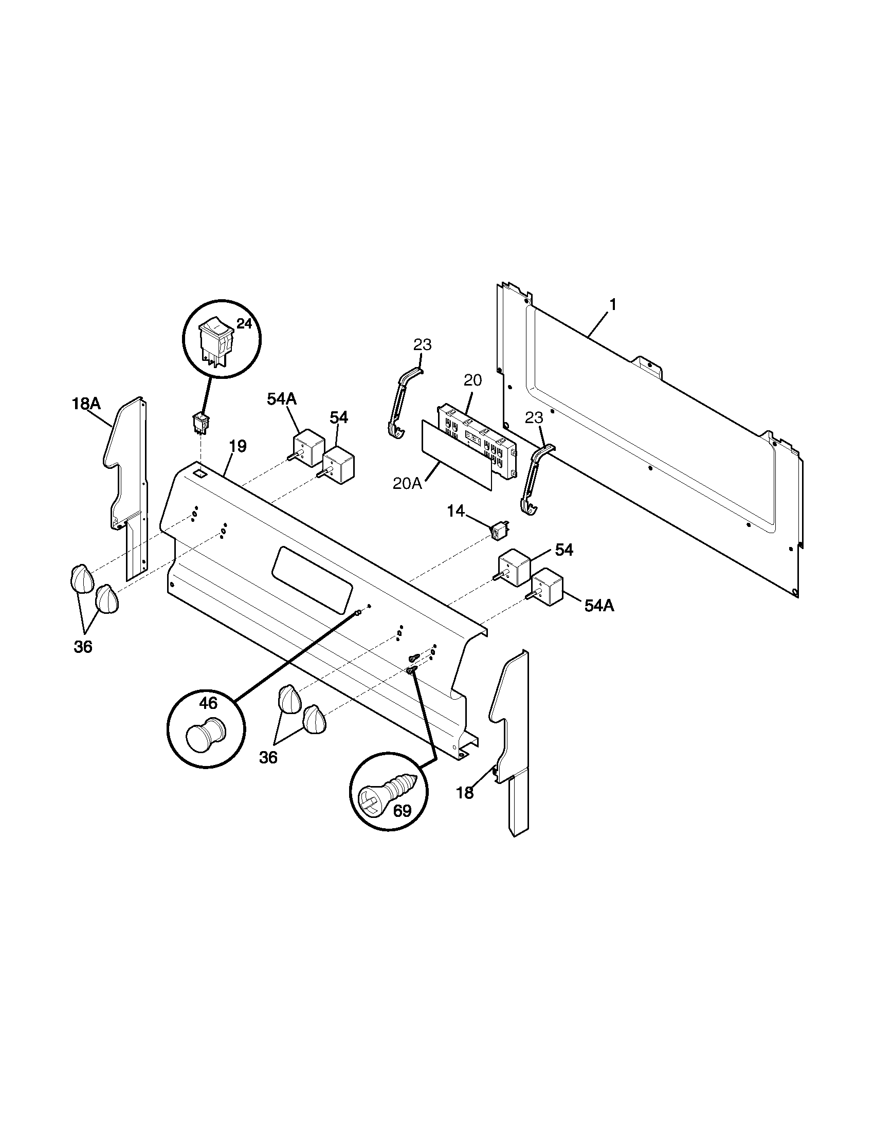 Frigidaire FEF351CSB backguard diagram