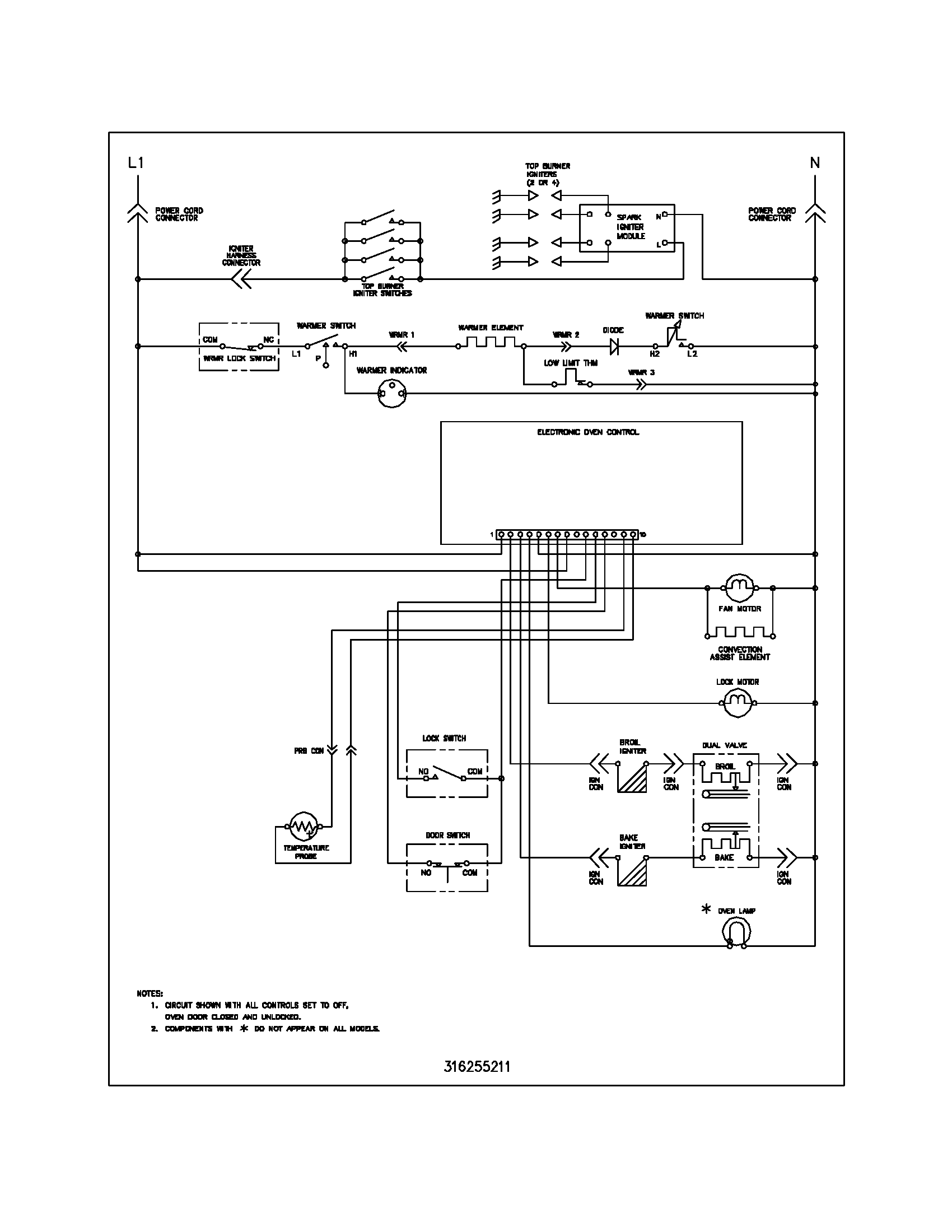 Frigidaire PLGF389CCD wiring schematic diagram