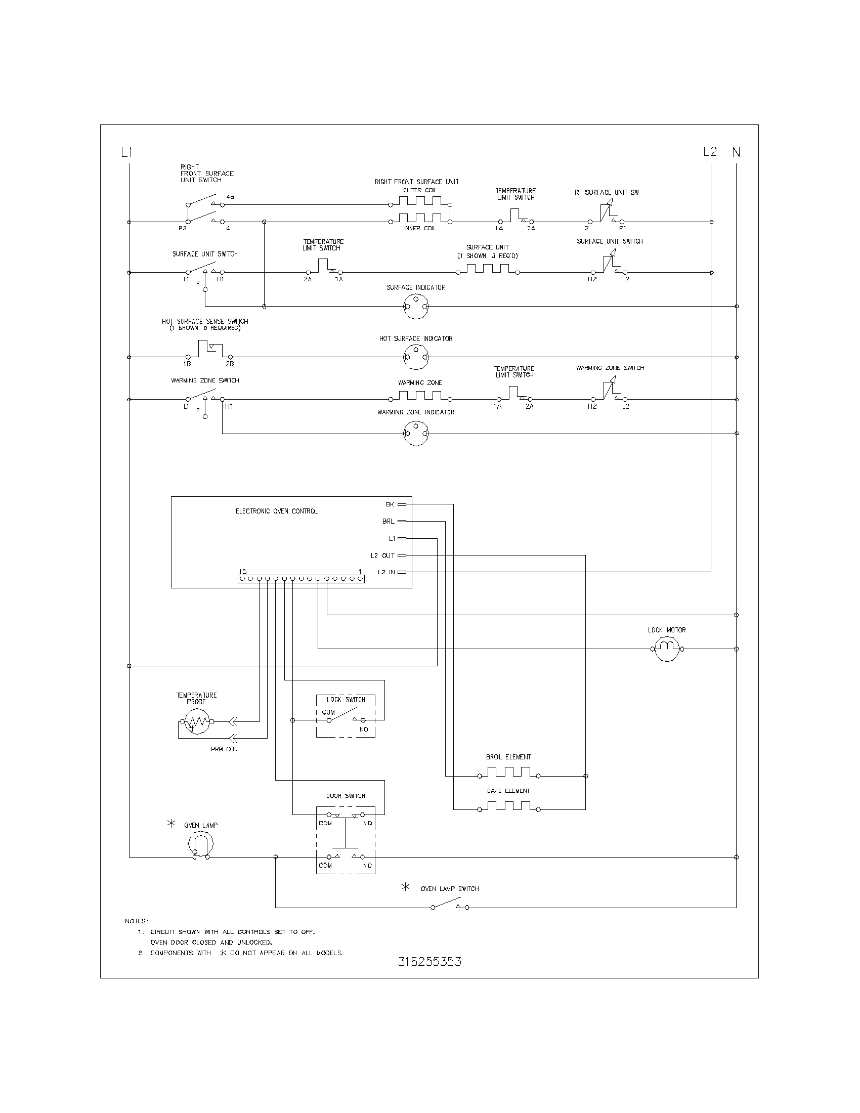 Frigidaire FEFB68CQD wiring schematic diagram