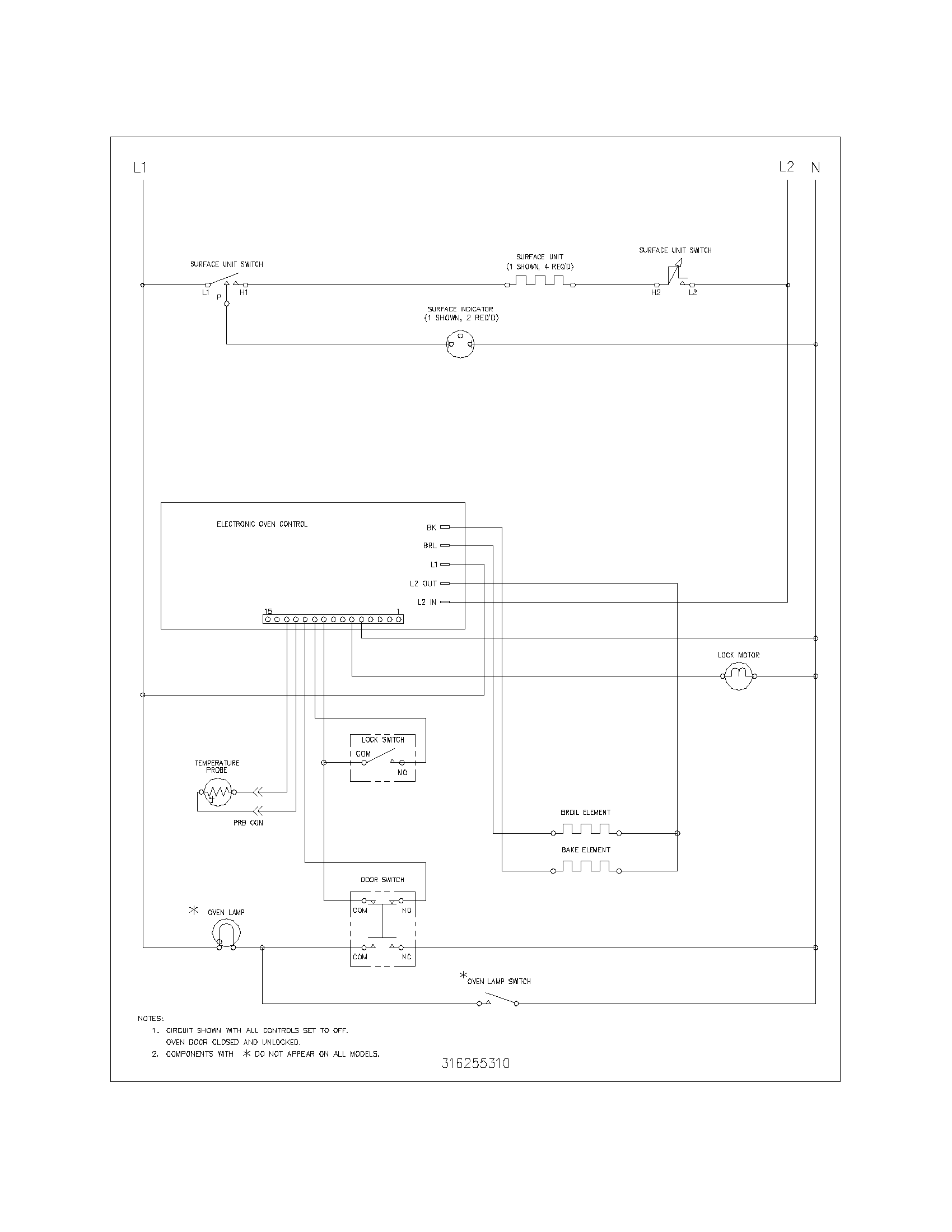 Tappan TEF353ASF wiring schematic diagram