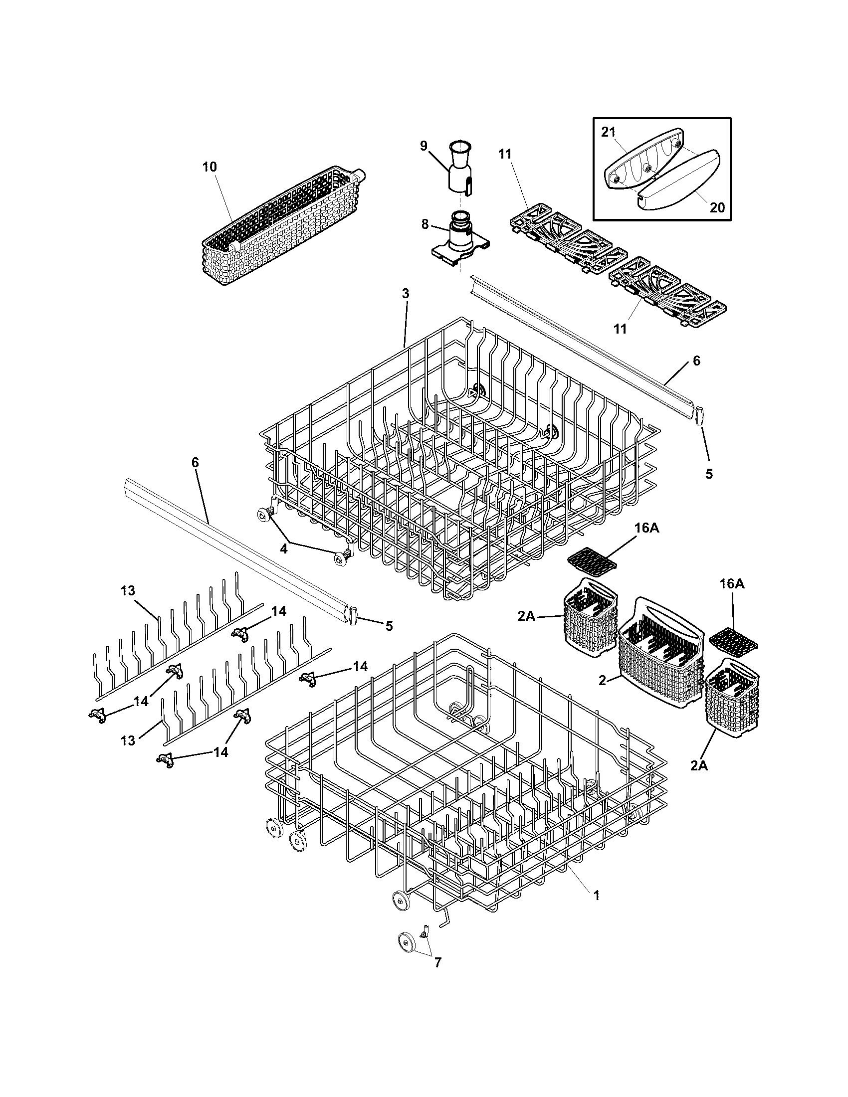 Frigidaire GLD2355RDS0 racks diagram