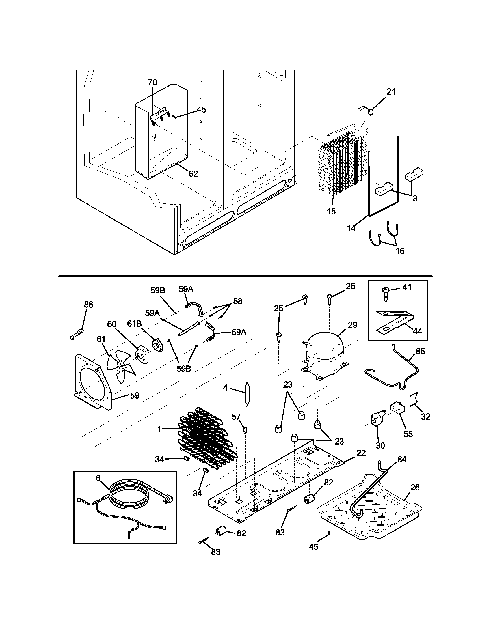 Frigidaire FRS23H7CSB2 system diagram