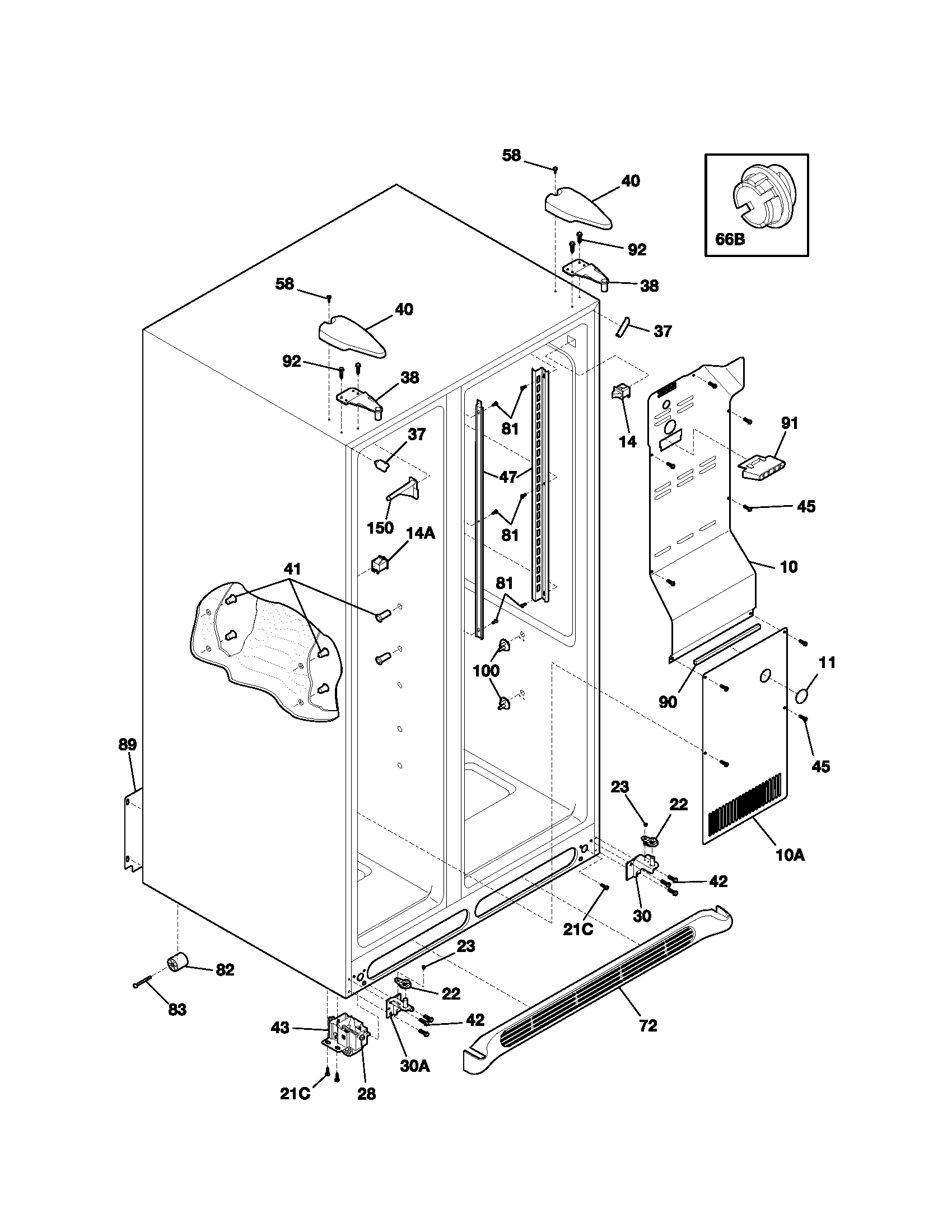 Kenmore 25353624302 cabinet diagram