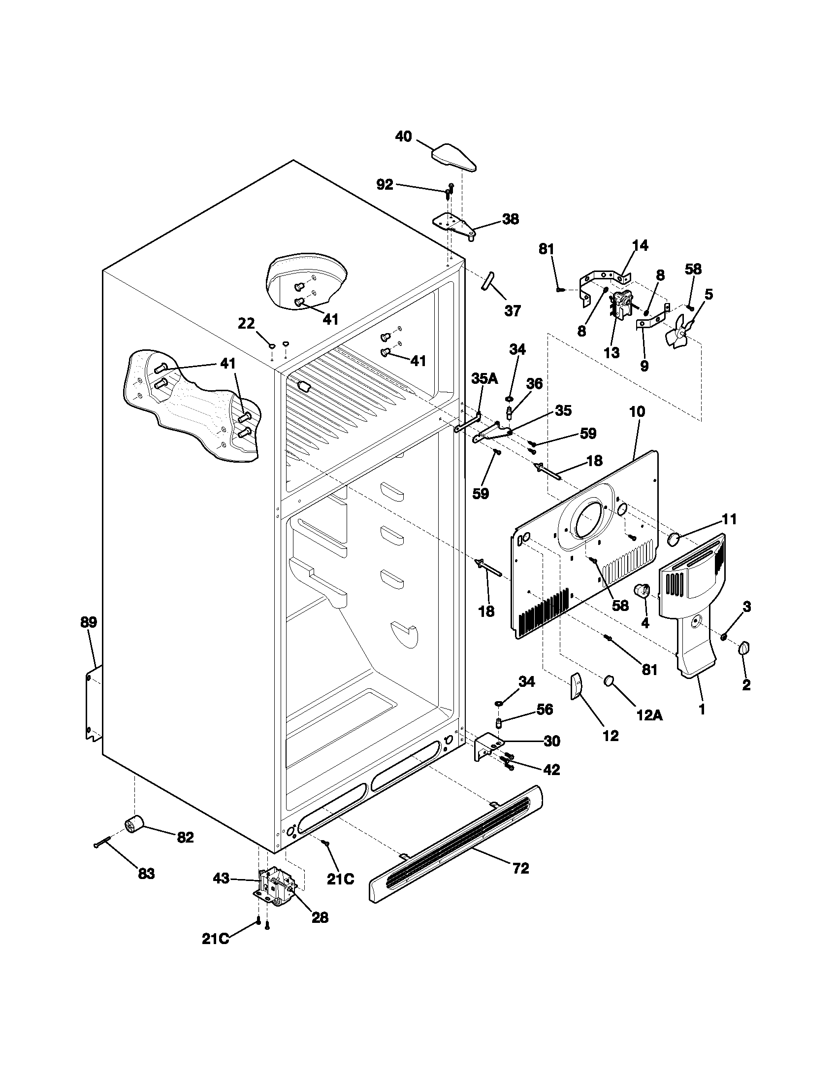 Kenmore 25363074303 cabinet diagram