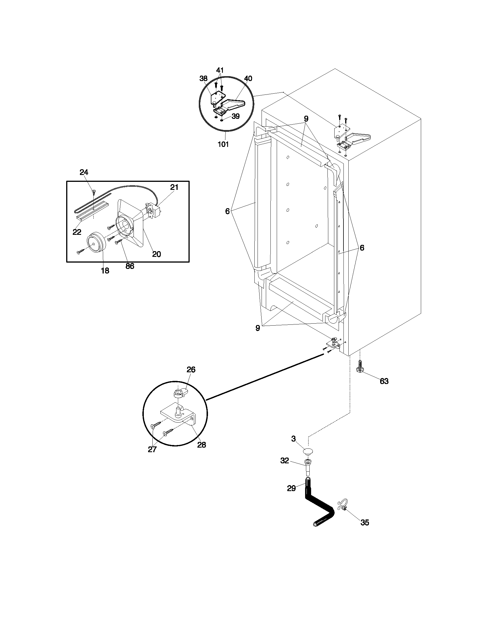 Universal/Multiflex (Frigidaire) CFU14M2AW3 cabinet diagram