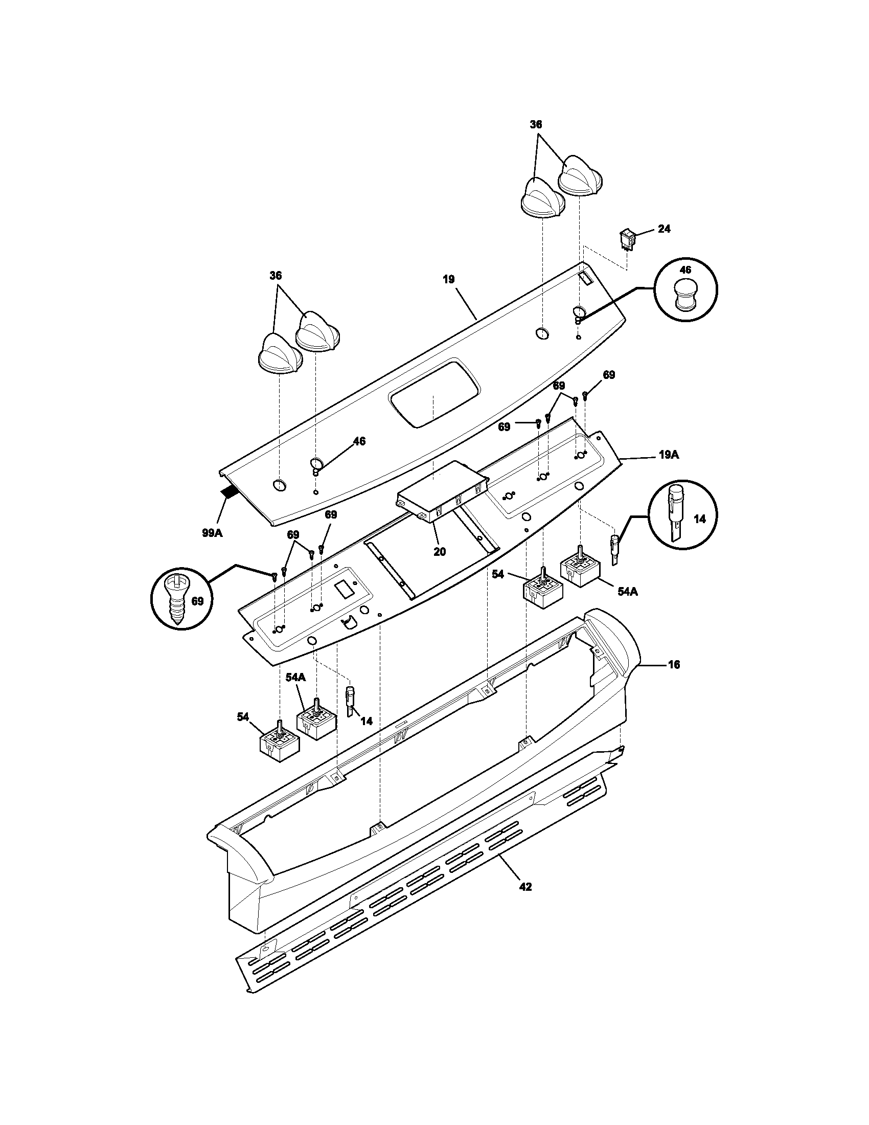 Frigidaire FED300DSB backguard diagram