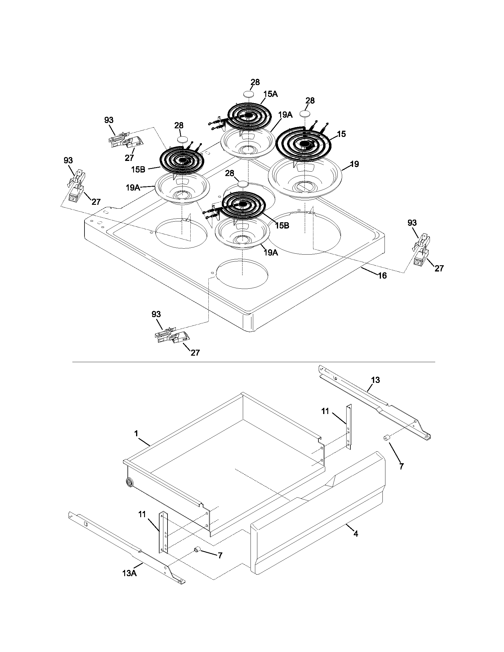 Kenmore 79090102201 top/drawer diagram