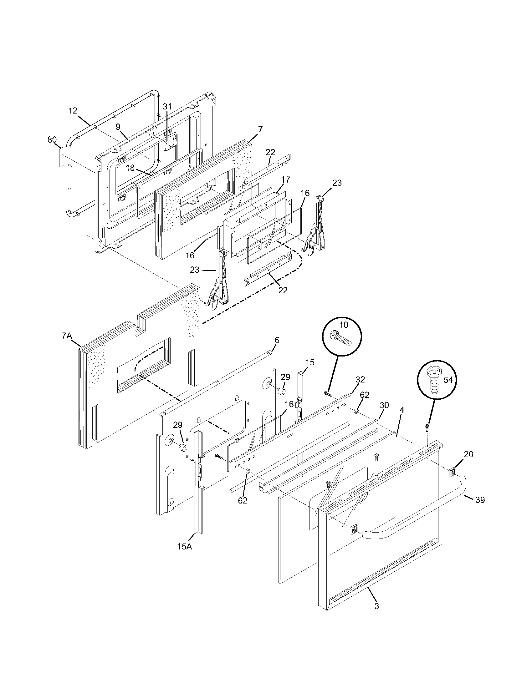 Kenmore 79090102201 door diagram