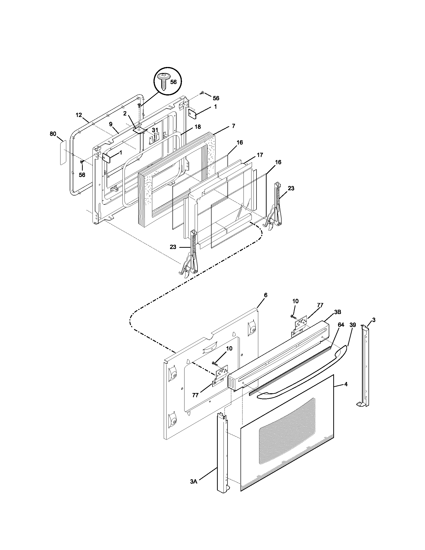 Kenmore 79045062401 door diagram
