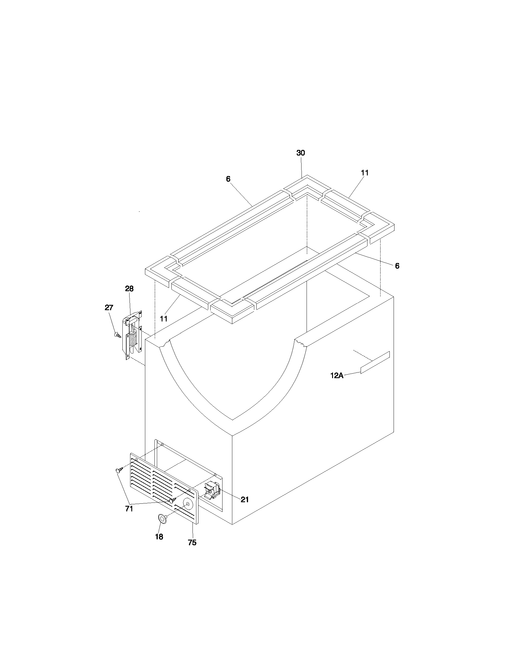Frigidaire FFC05M0AW2 cabinet diagram