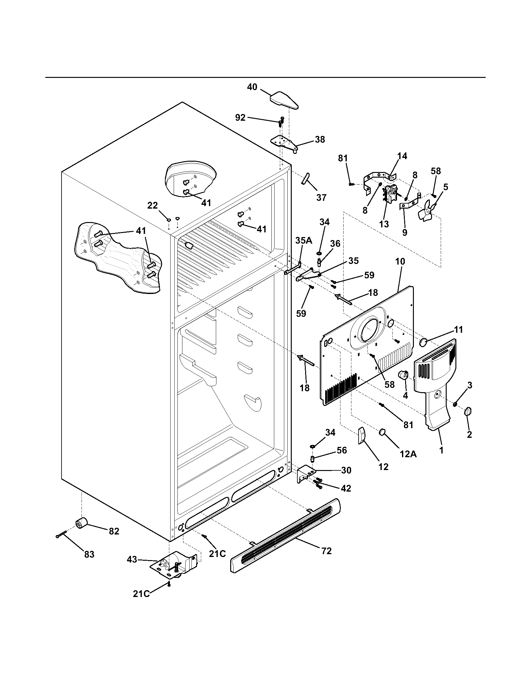 Kenmore 25364722400 cabinet diagram