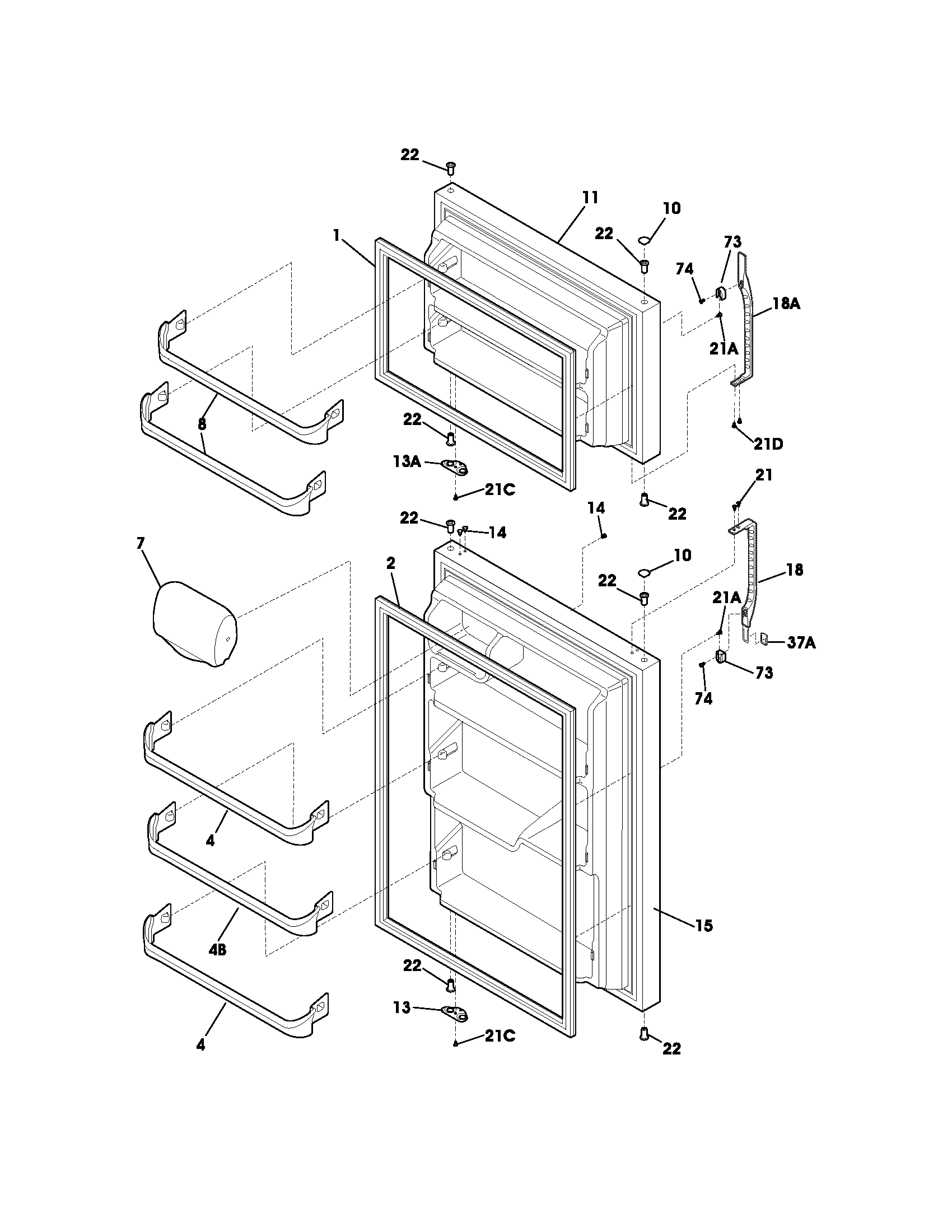 Kenmore 25364824400 door diagram