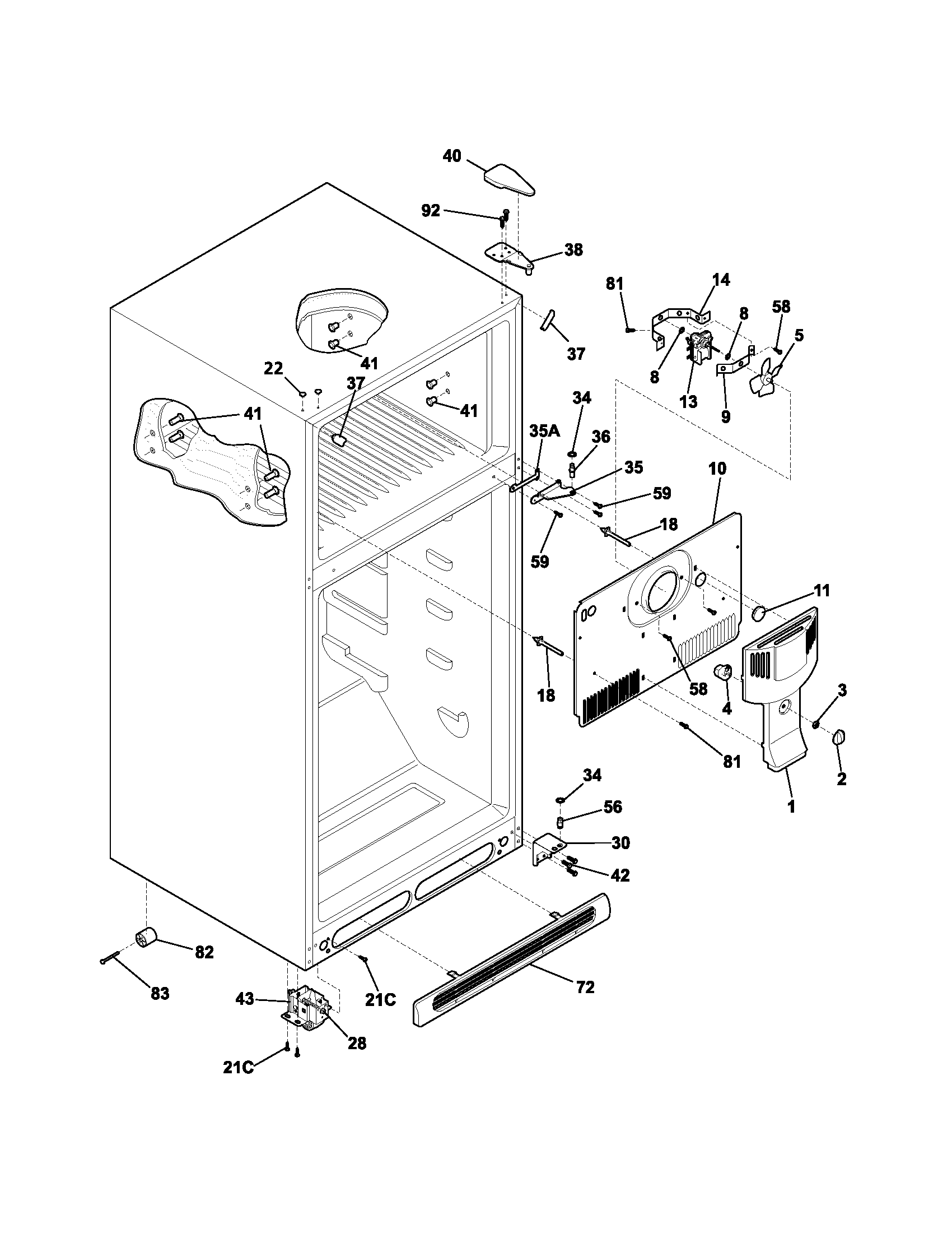 Kenmore 25374822400 cabinet diagram