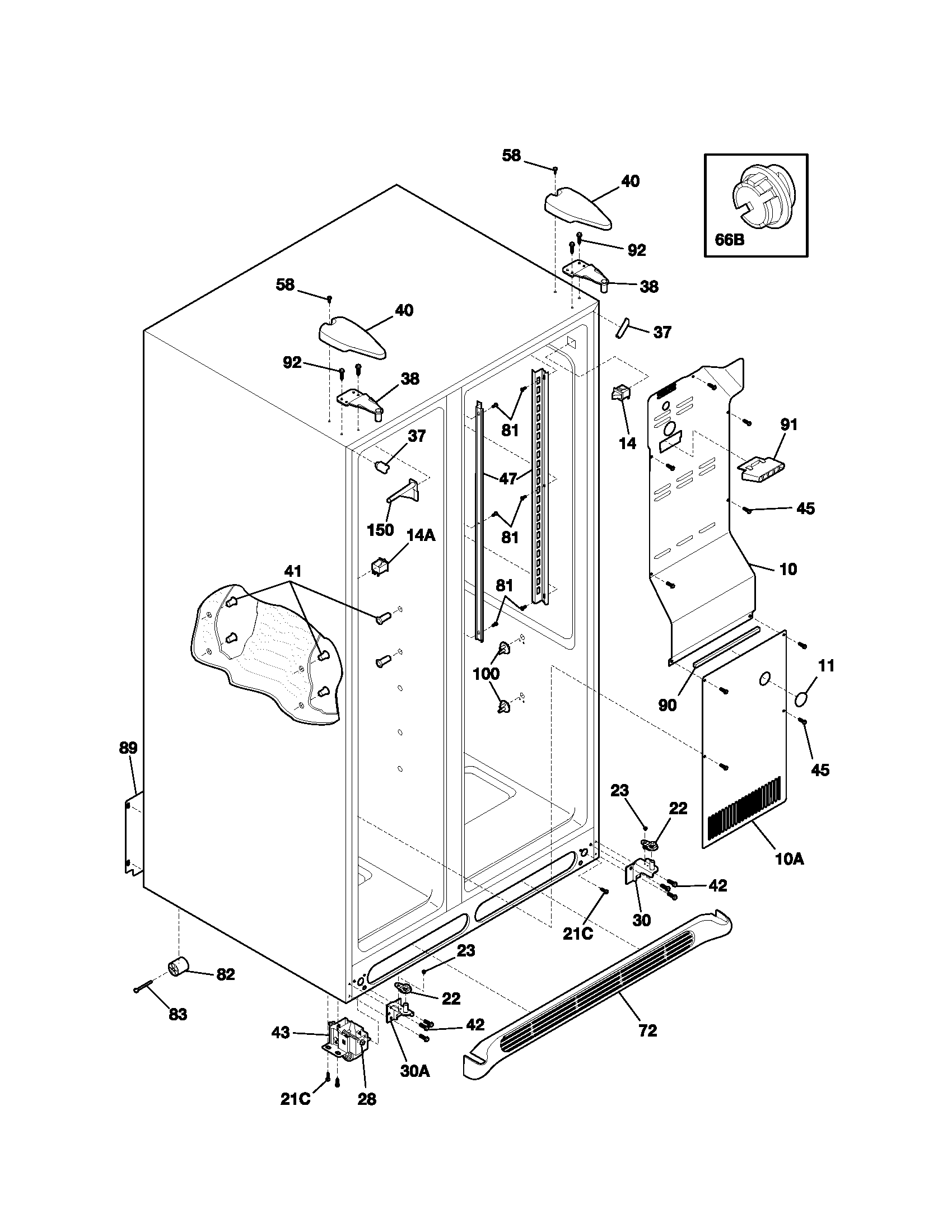 Kenmore 25354624400 cabinet diagram