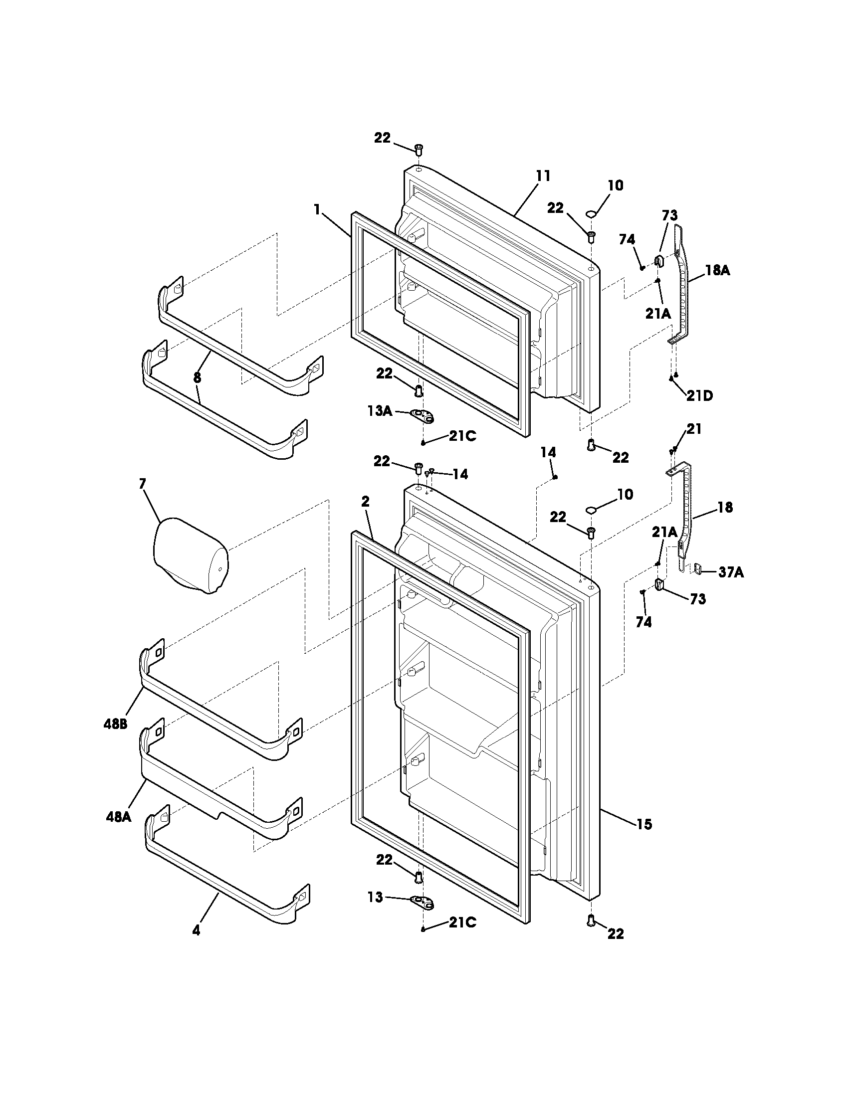 Kenmore 25374833400 door diagram