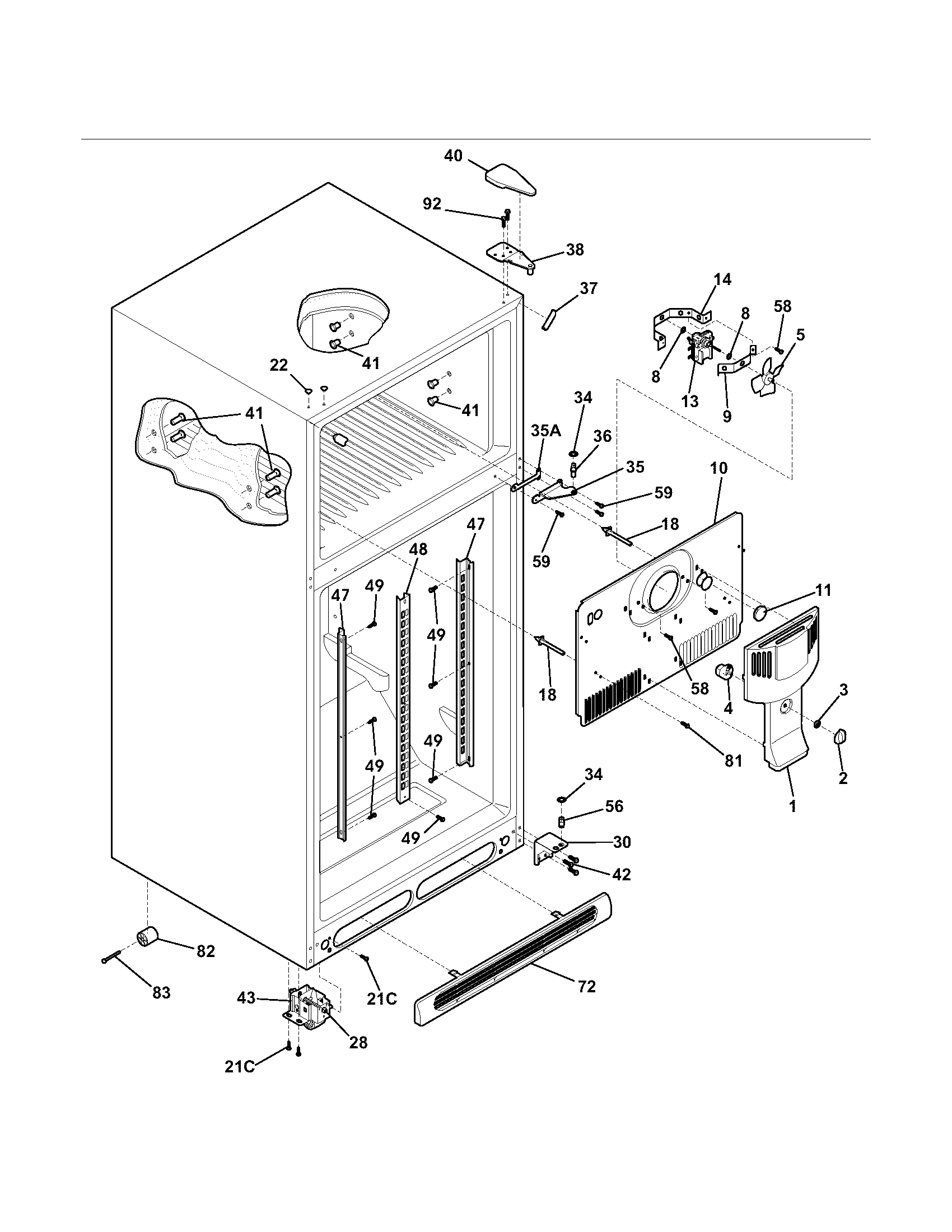 Kenmore 25374833400 cabinet diagram