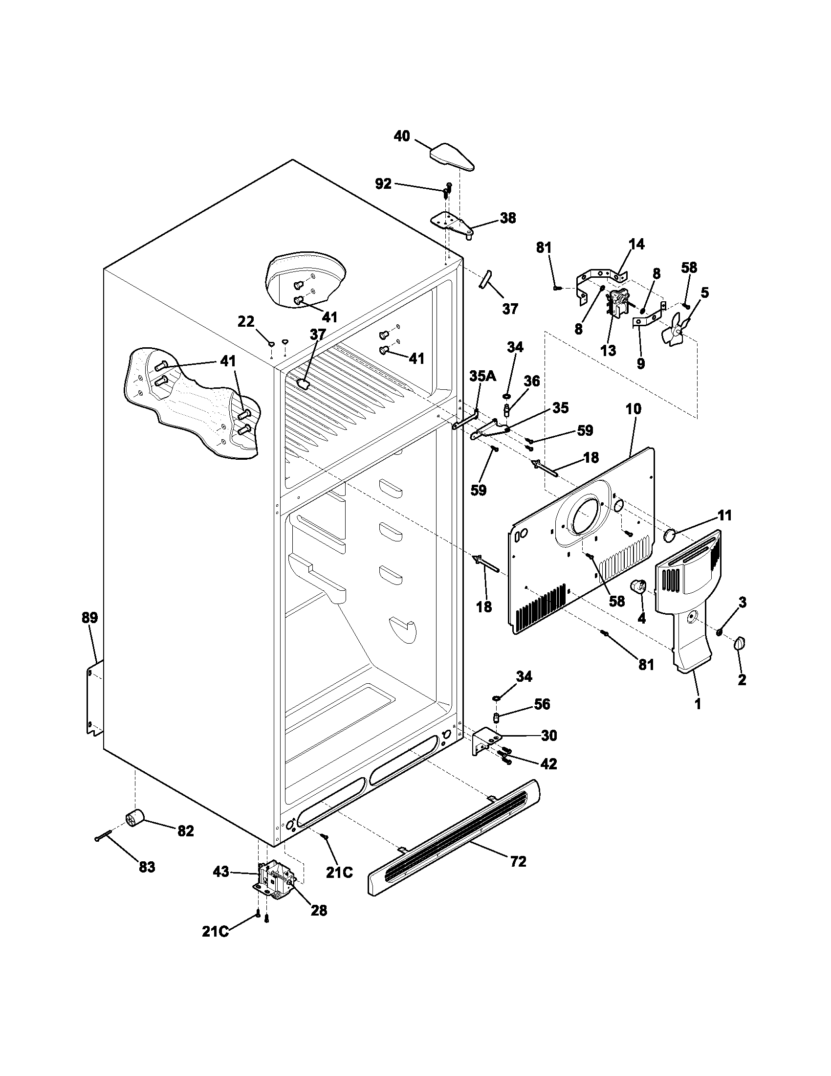 Kenmore 25374194400 cabinet diagram