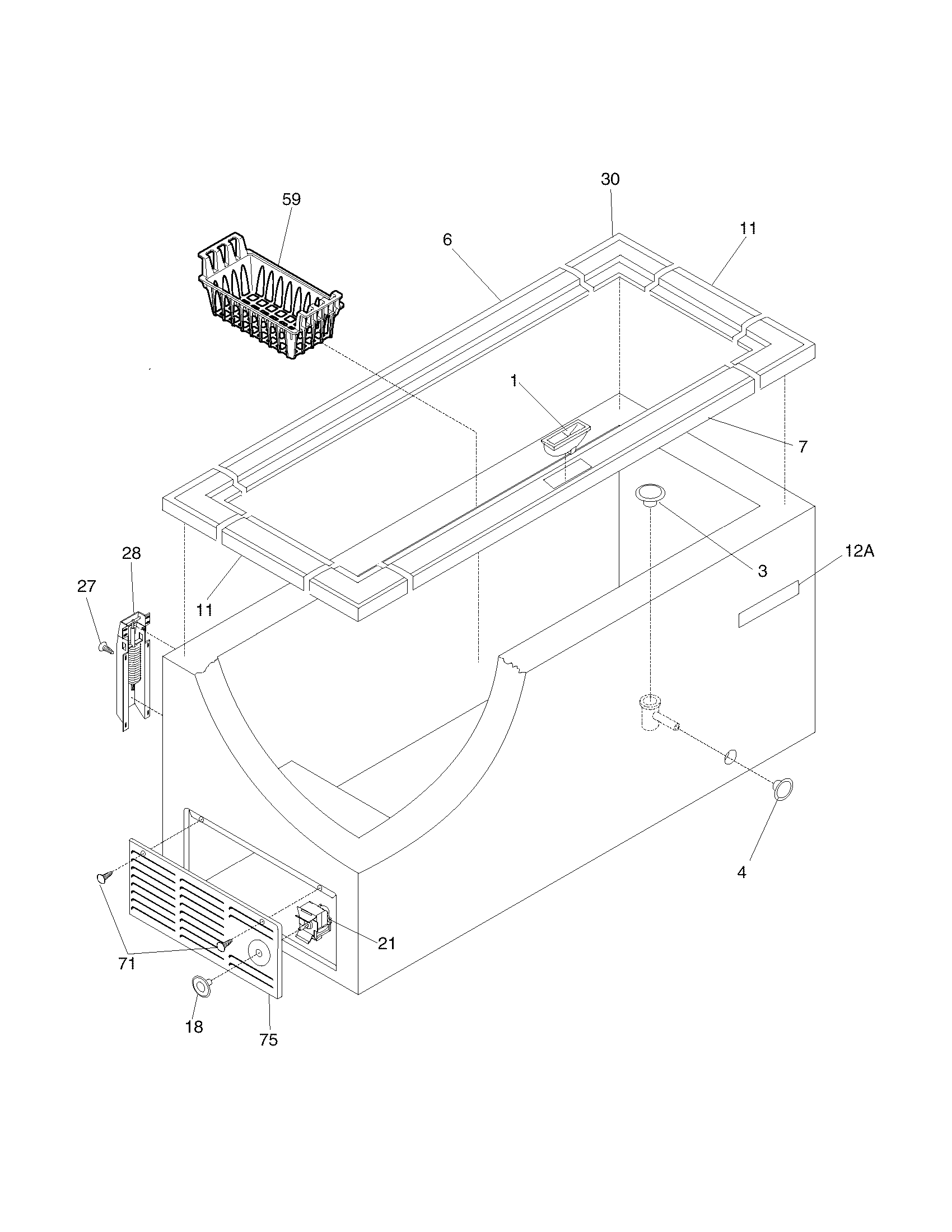 Crosley CFC07M4AW4 cabinet diagram