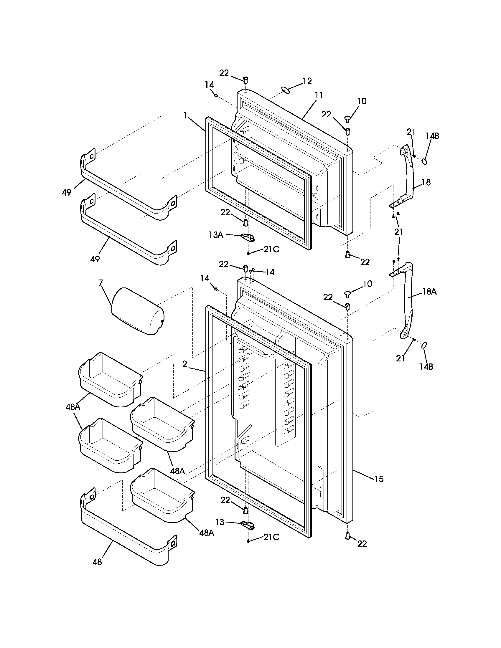 Frigidaire FRT21LR7AB9 door diagram