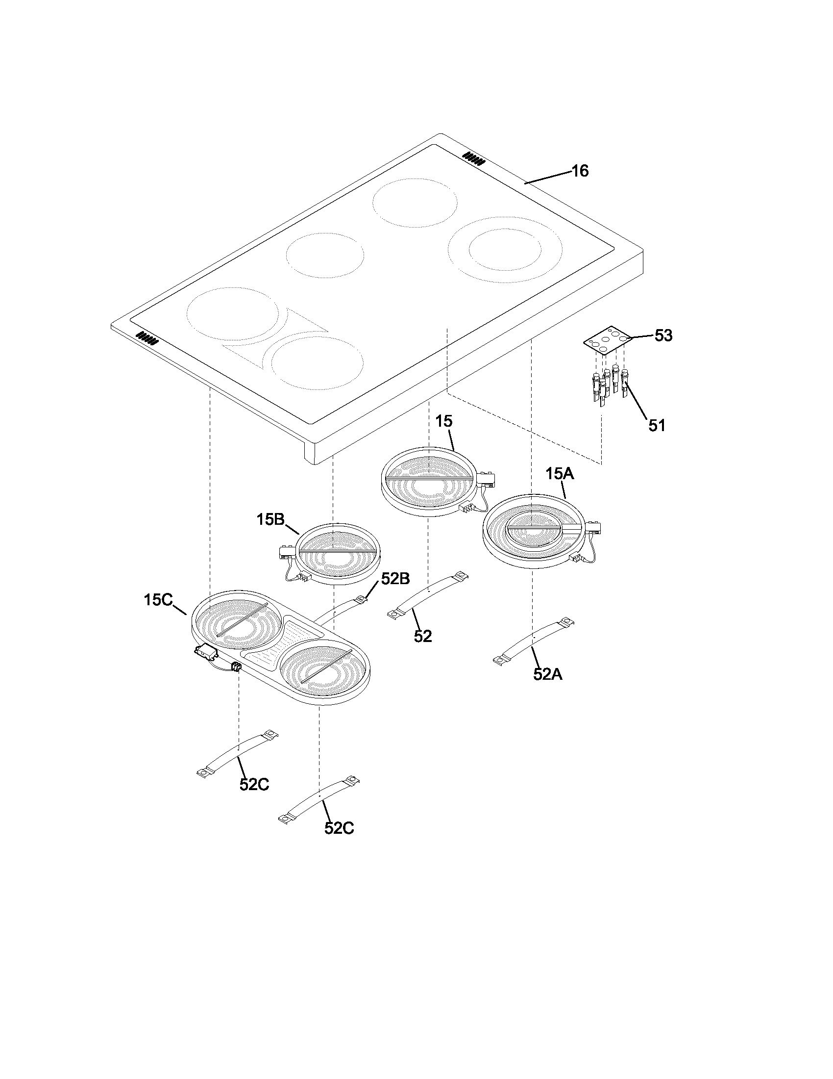 Frigidaire PLEF489CCD maintop diagram