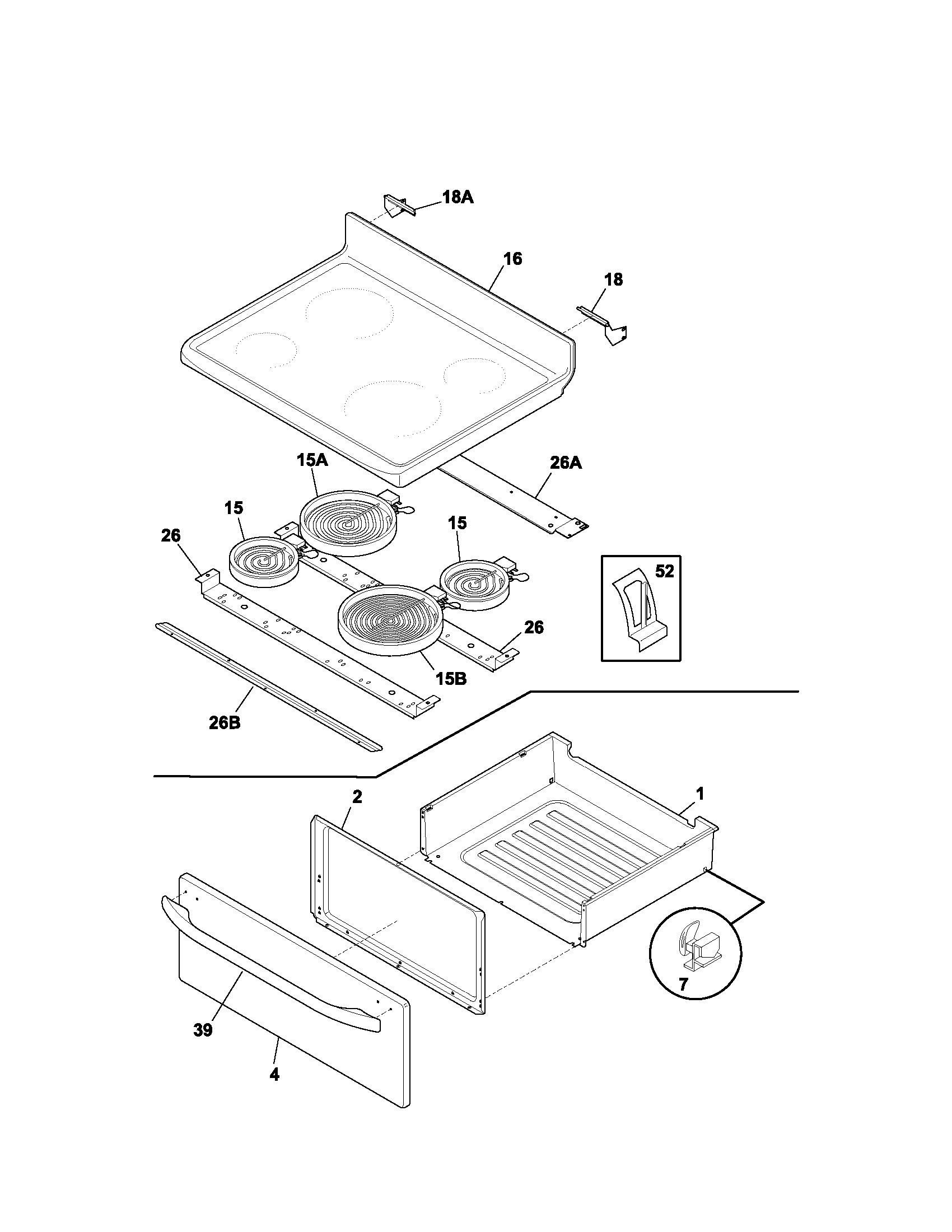 Kenmore 79094313301 top/drawer diagram