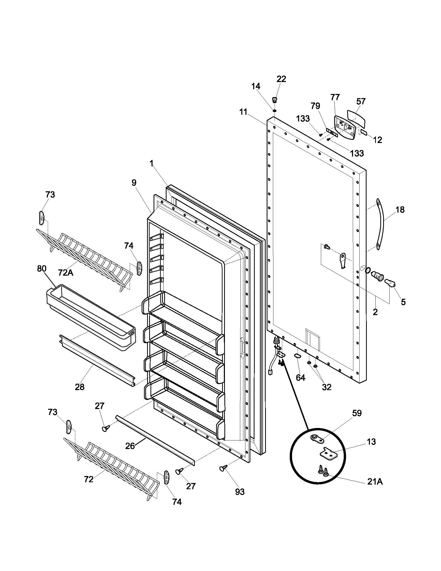 Kenmore 25323082102 door diagram