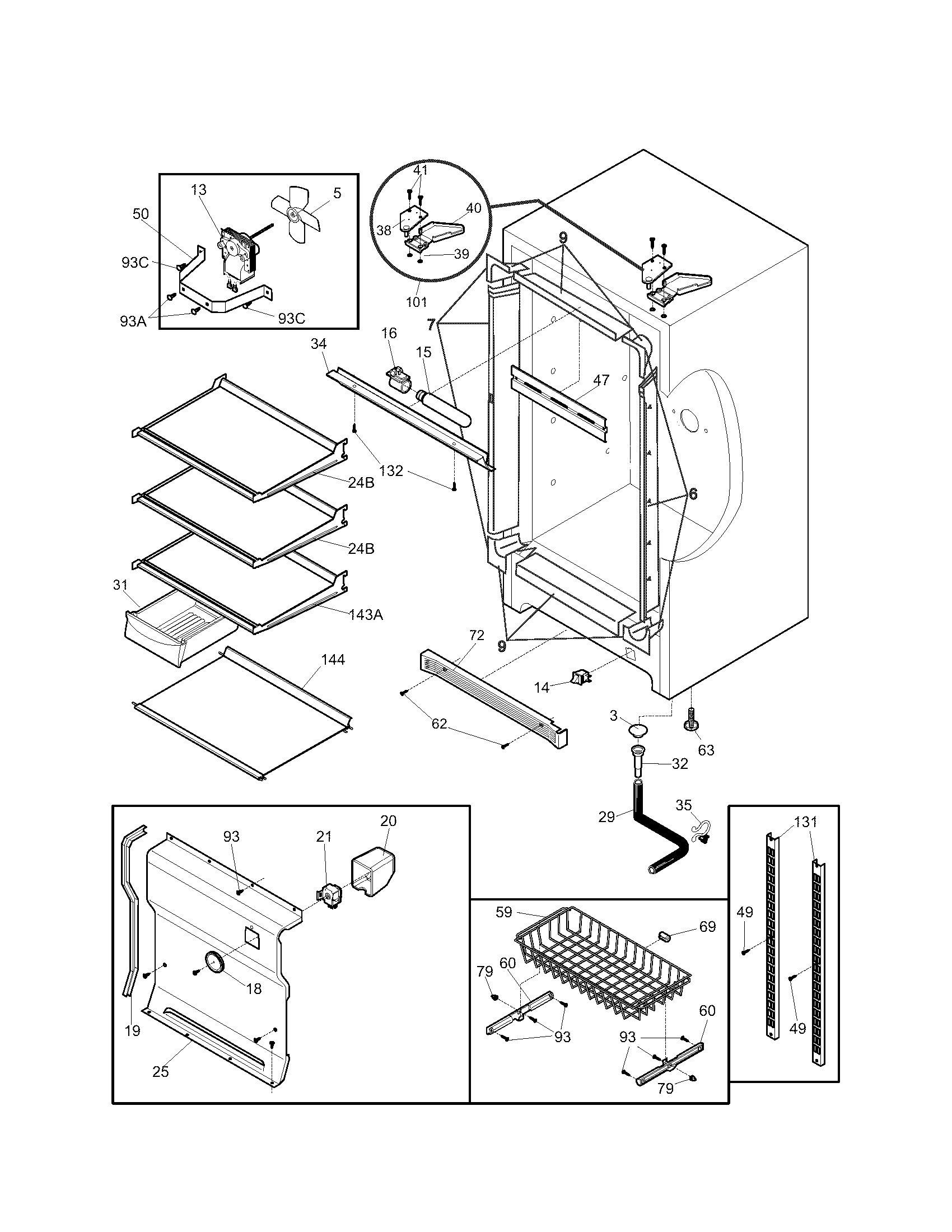 Kenmore 25323082102 cabinet diagram