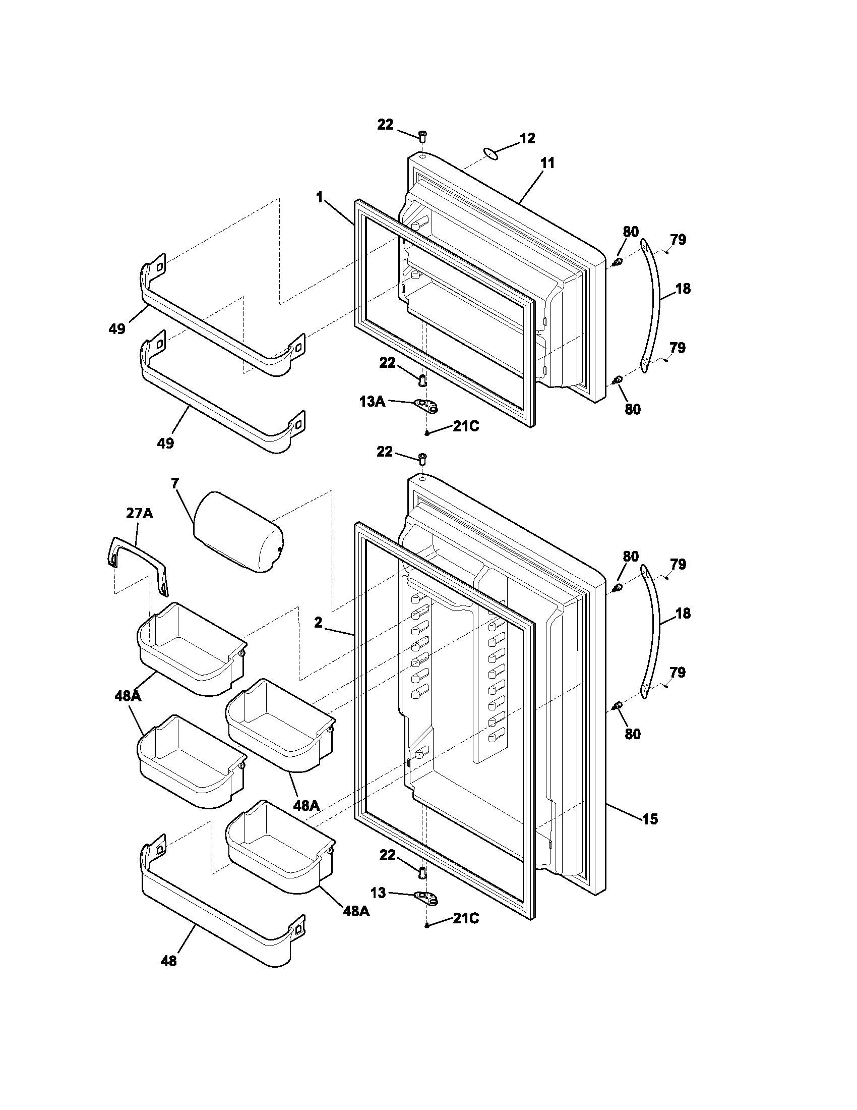 Frigidaire PLHT189CSB4 door diagram