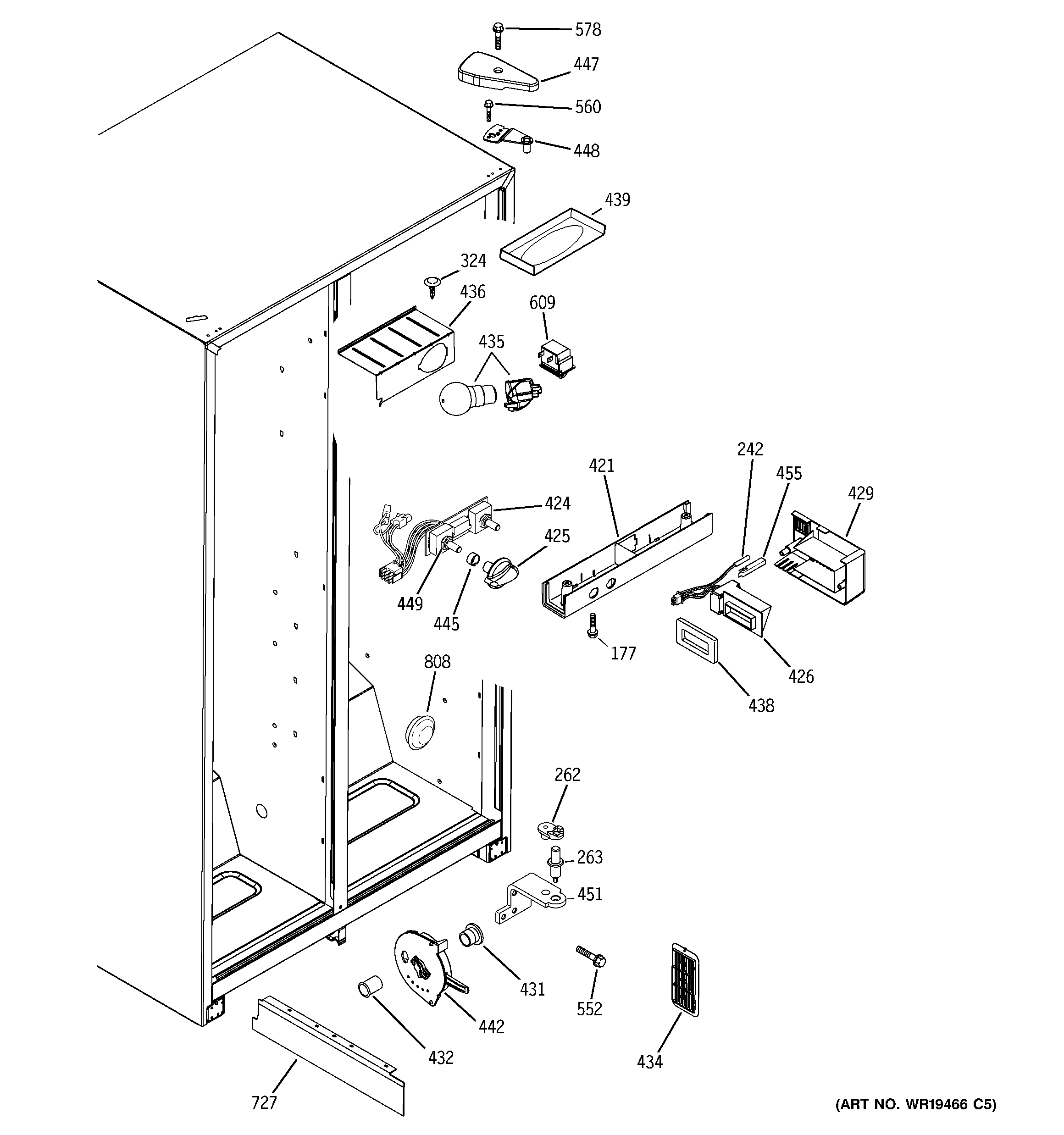 RCA RSG20IDPDFWW fresh food section diagram