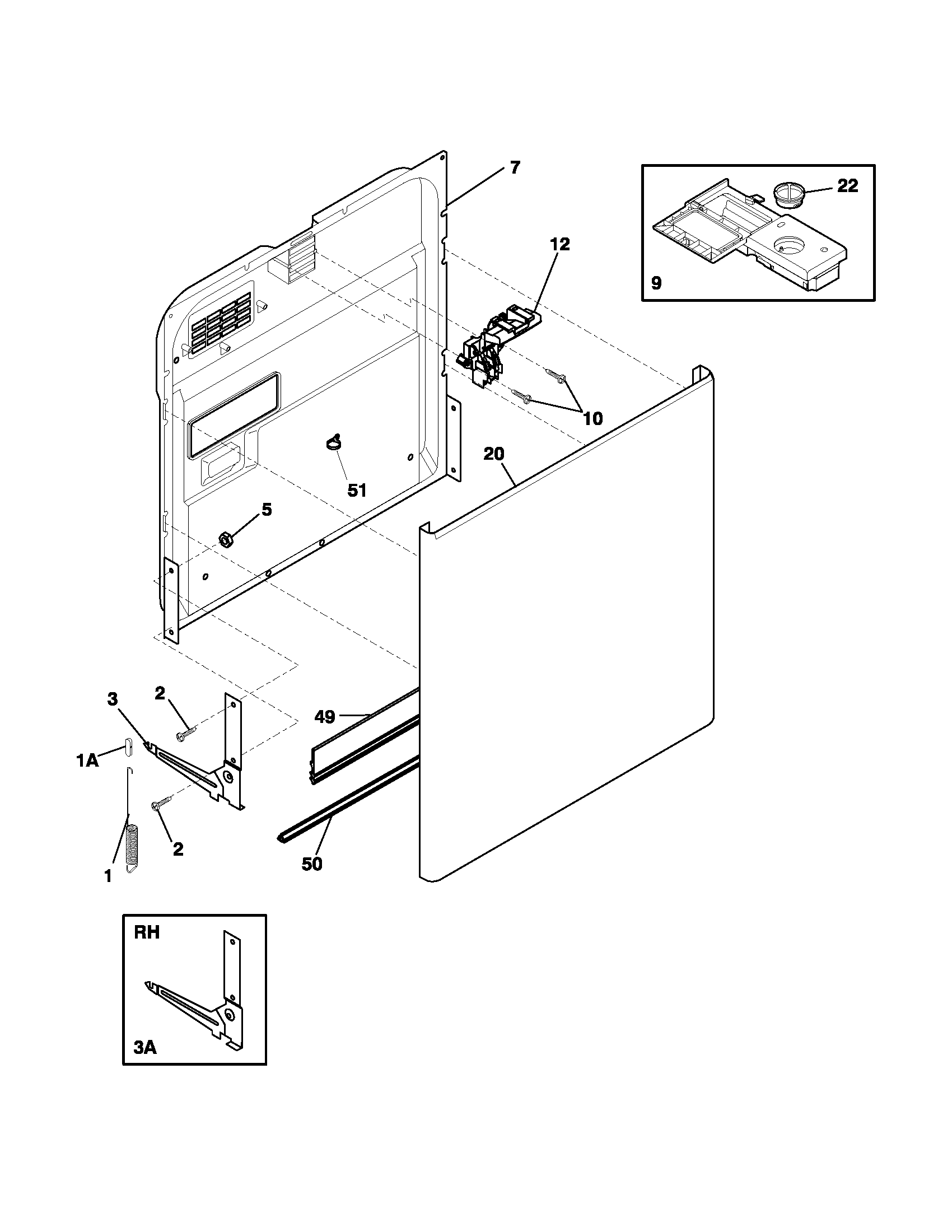 Crosley CDBE566AB0 door diagram