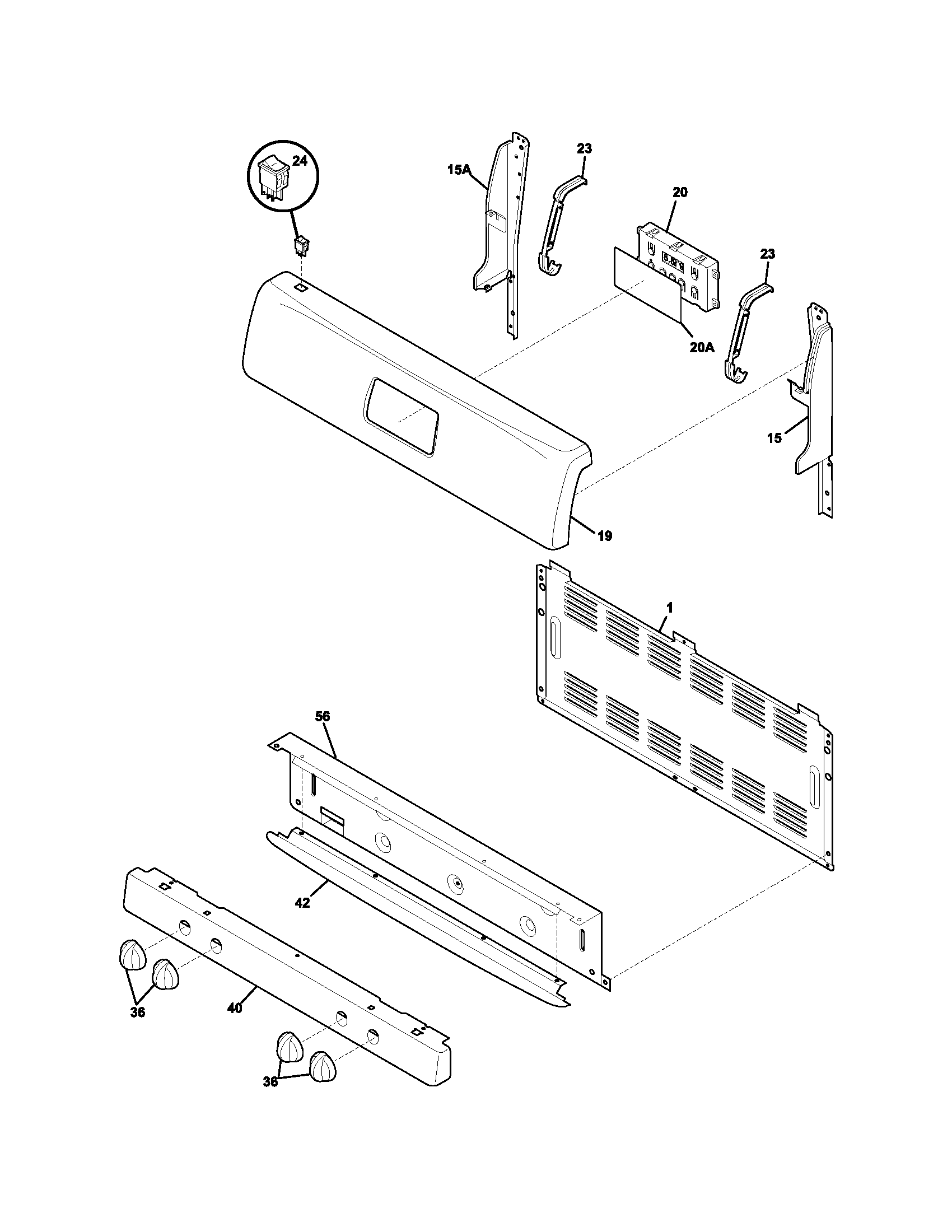 Frigidaire FGF337ASH backguard diagram
