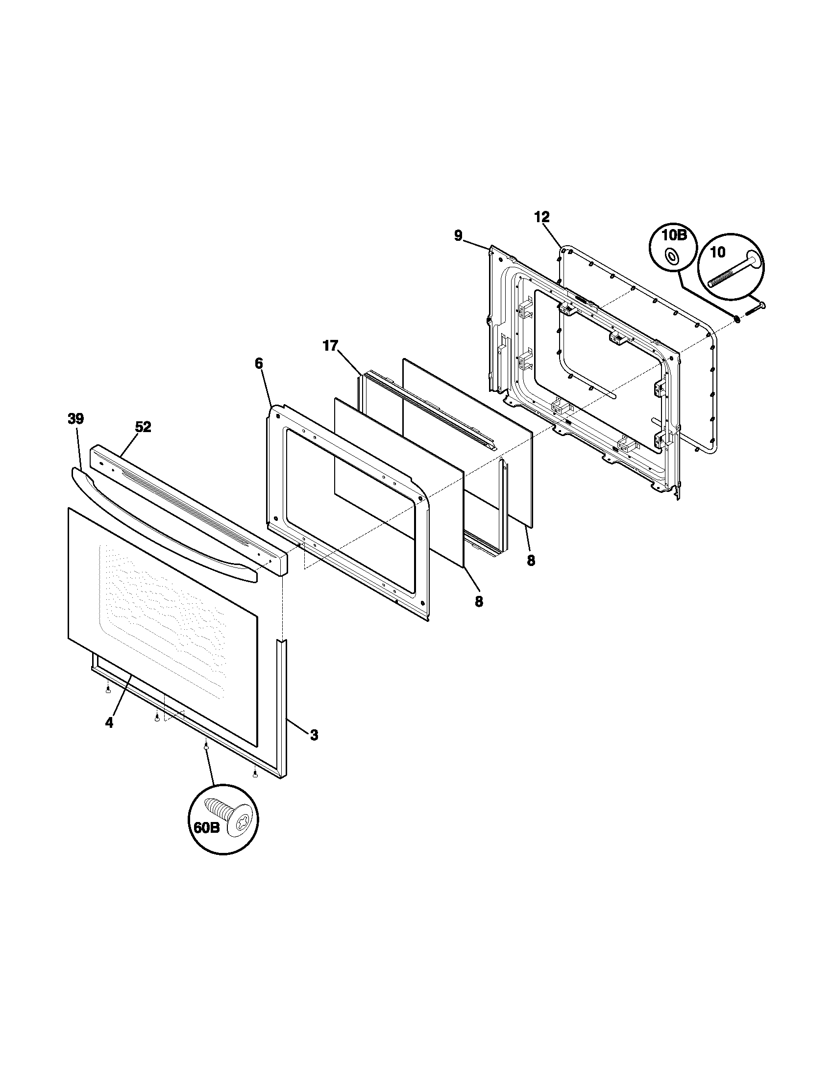 Frigidaire FGF337ASH door diagram
