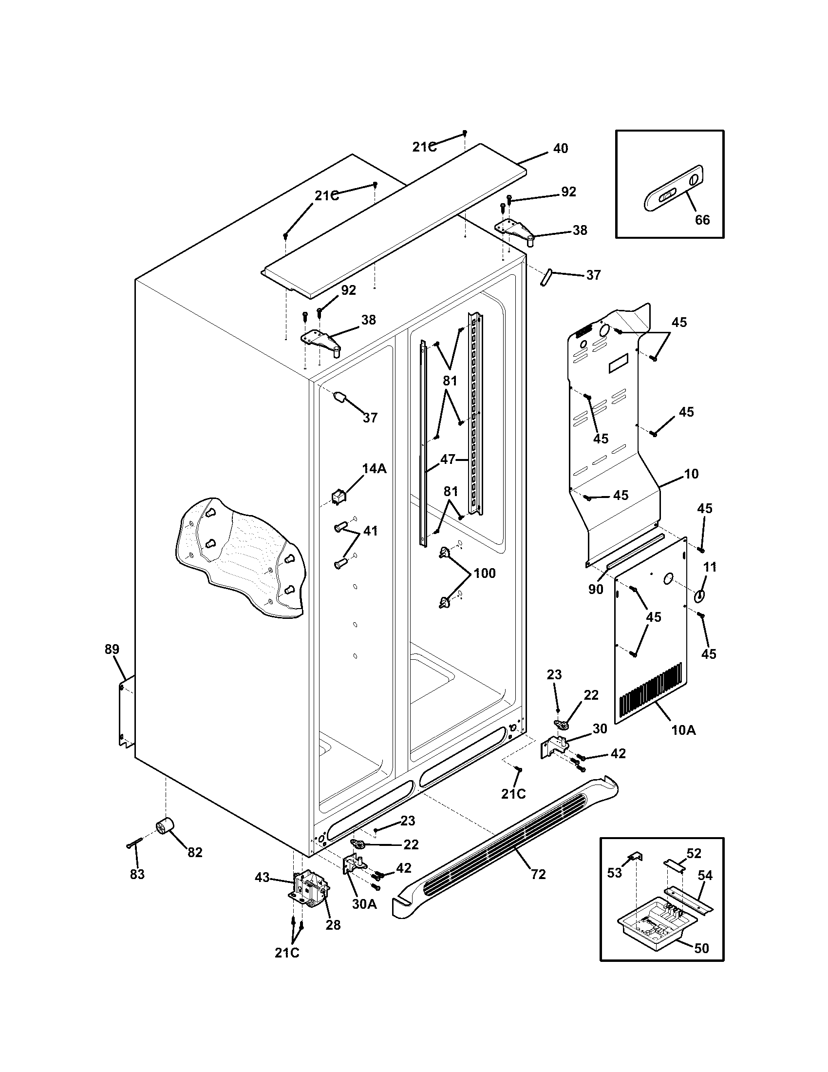 Kenmore 25344304400 cabinet diagram