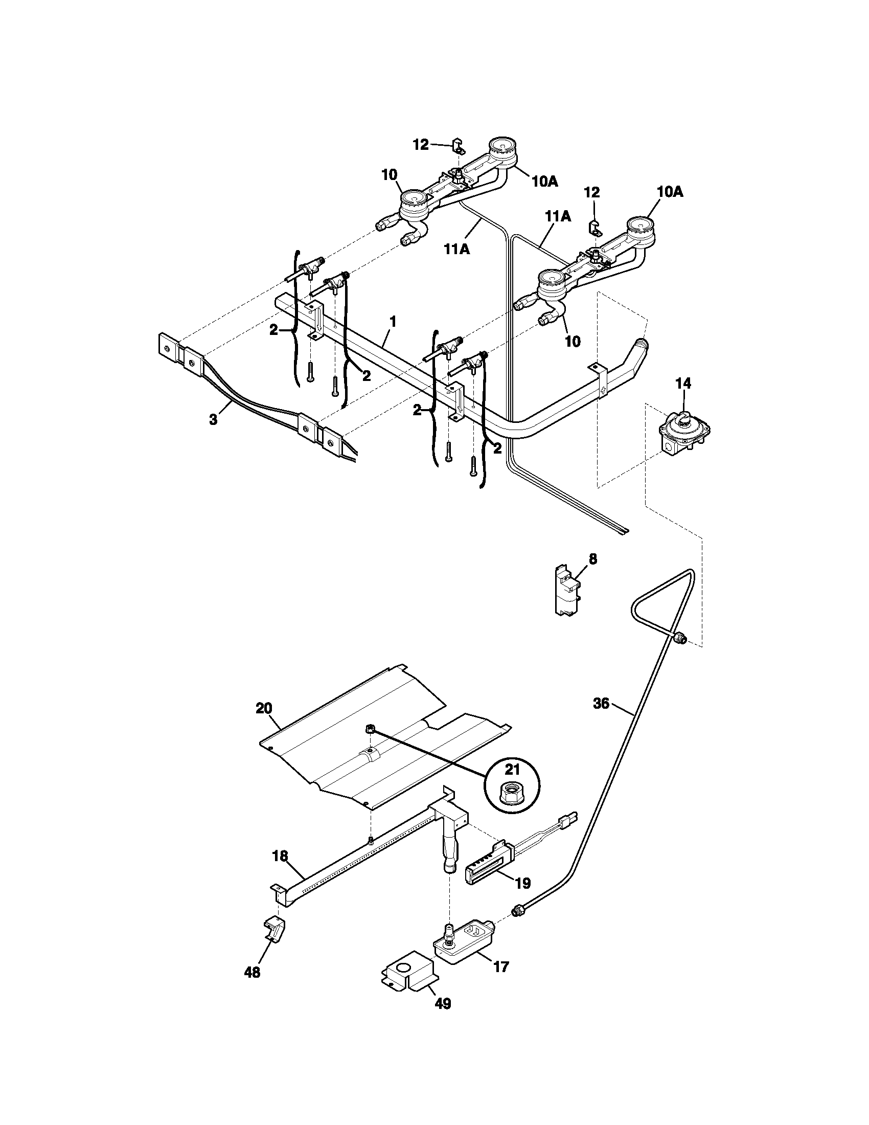 Kenmore 79071052400 burner diagram