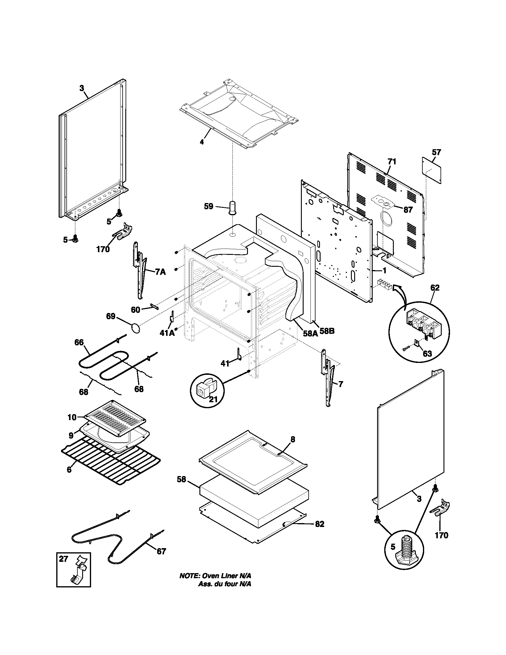 Kenmore 79060042401 body diagram