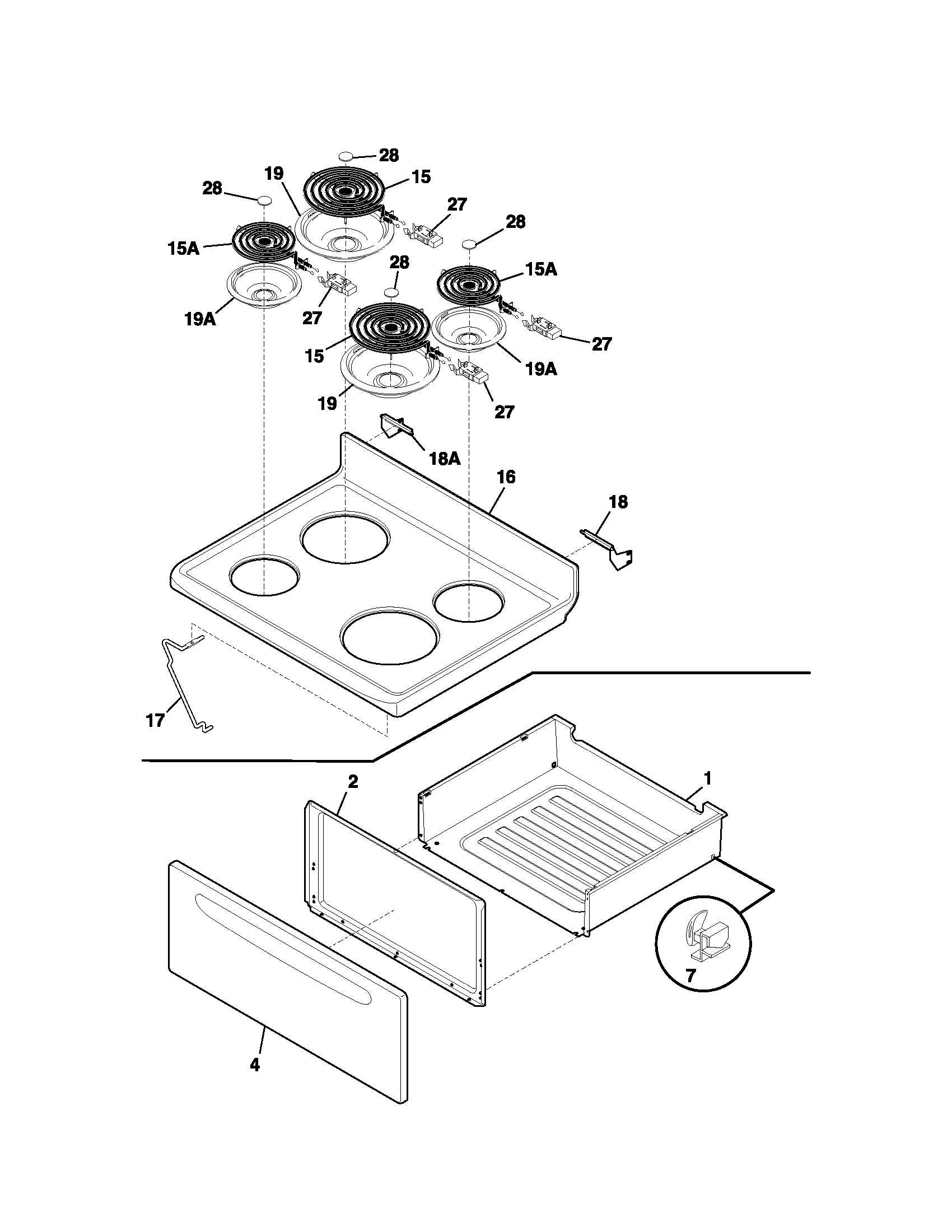 Kenmore 79090814401 top/drawer diagram