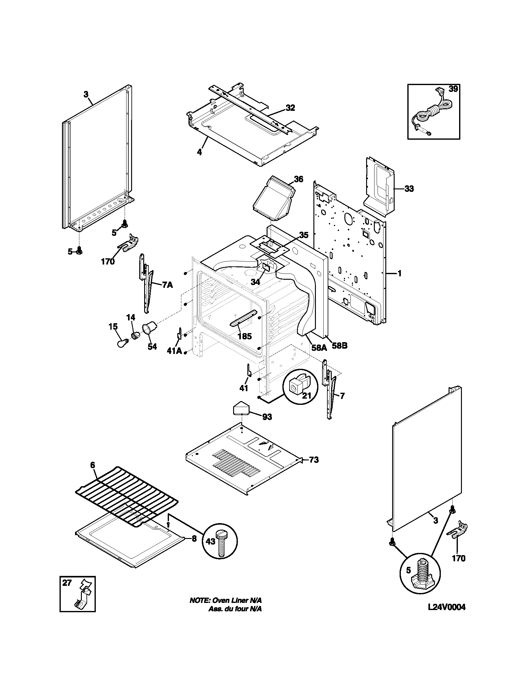 Kenmore 79070291401 body diagram