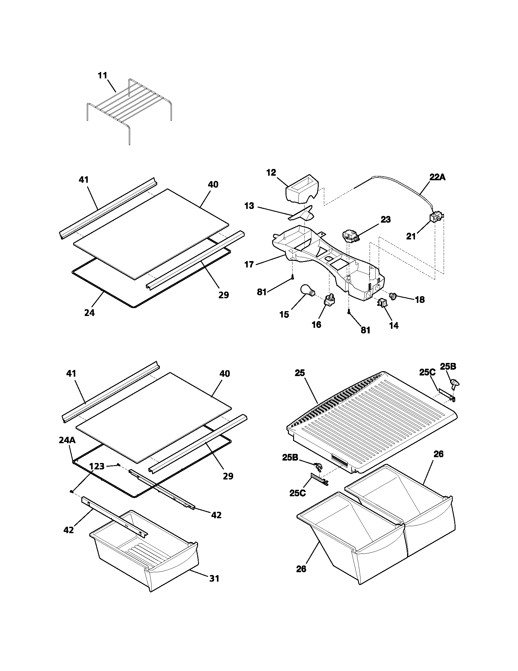 Gibson GRT17G4BW3 shelves diagram