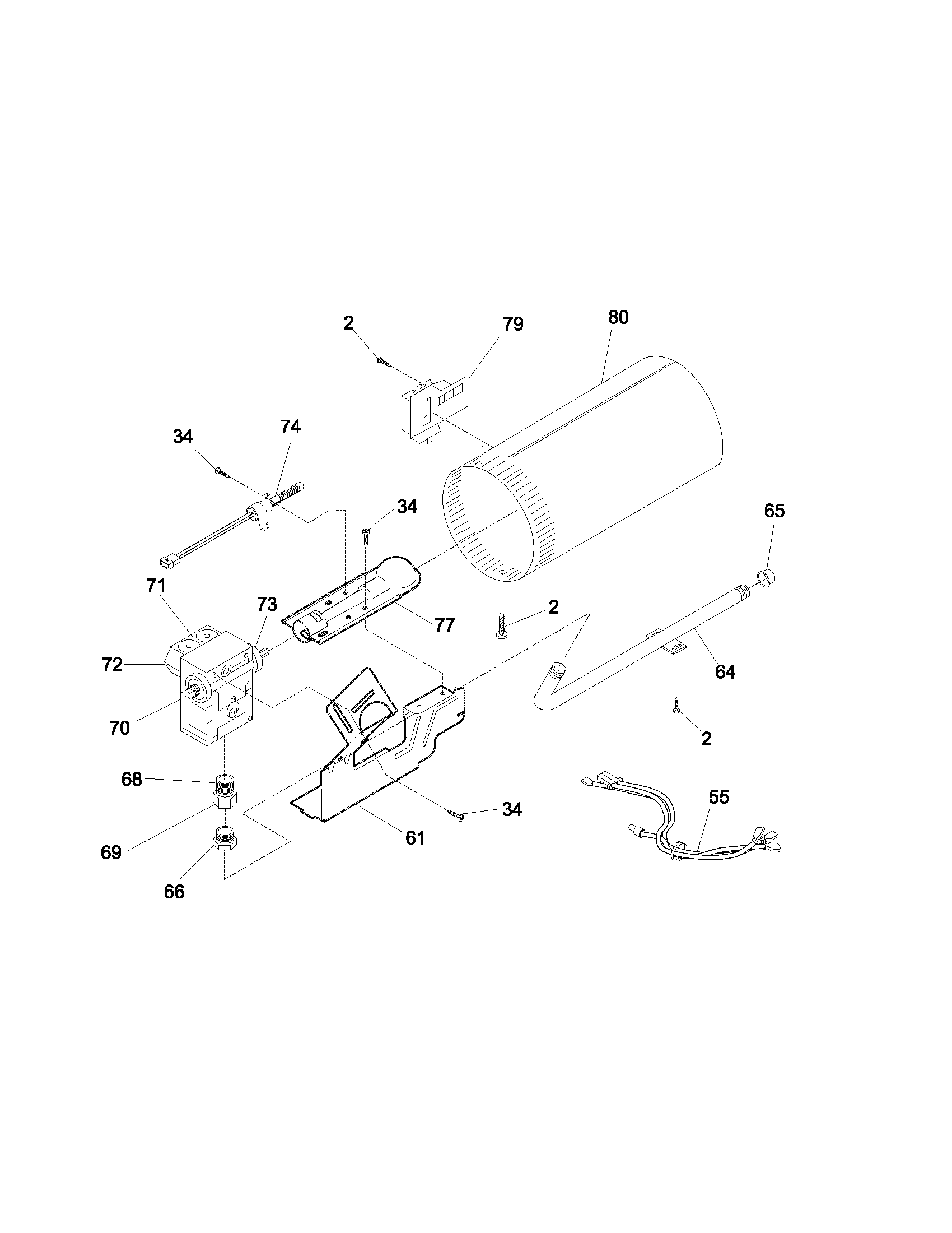 White-Westinghouse SGR231CS0 burner diagram