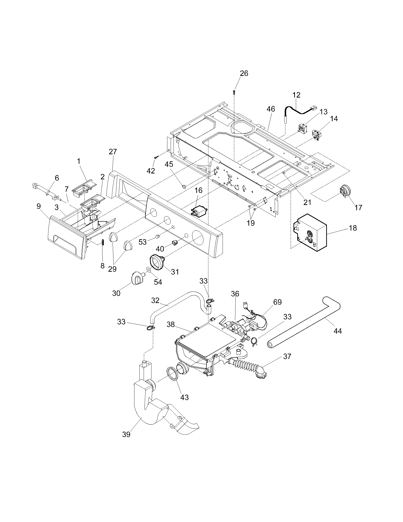 Frigidaire LTF530DS0 control panel diagram