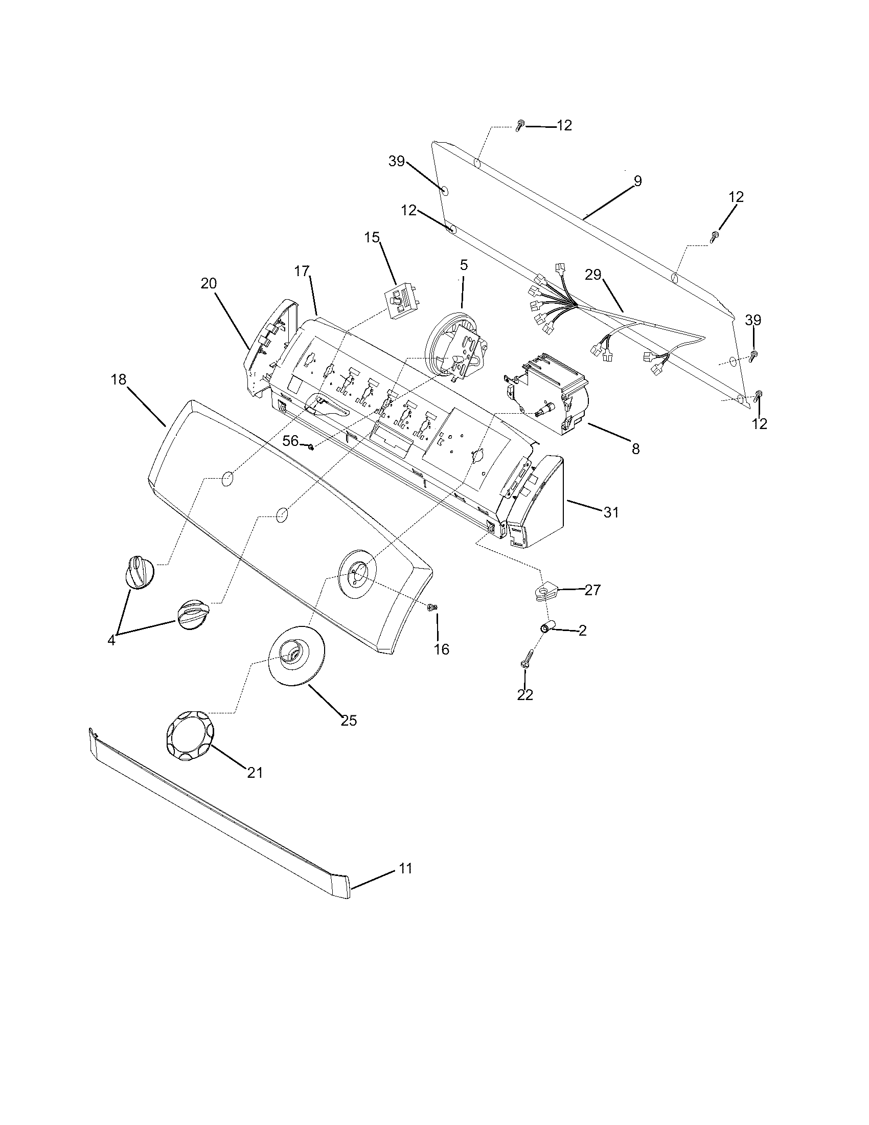Frigidaire FWY833KCS0 control/panel diagram