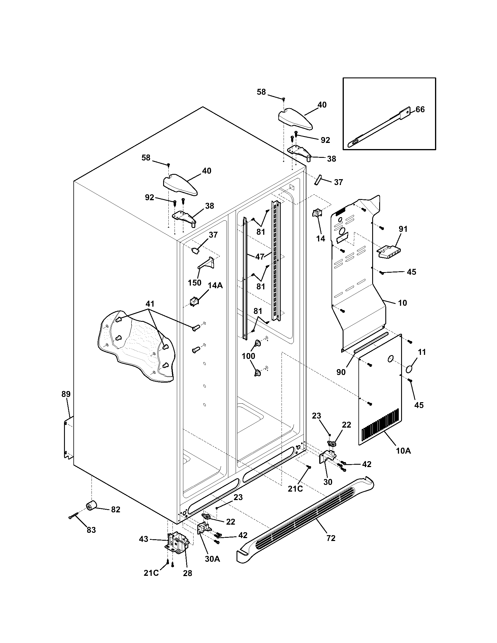 Kenmore 25355692402 cabinet diagram