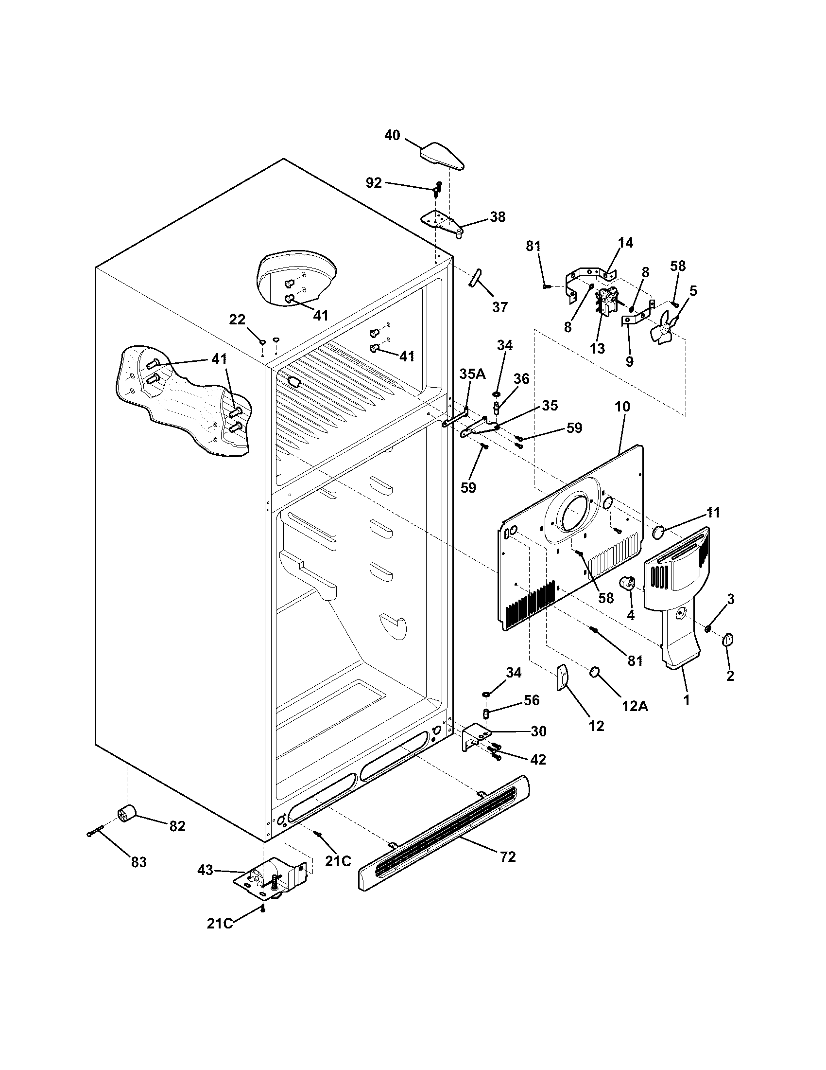 Kenmore 25360742400 cabinet diagram